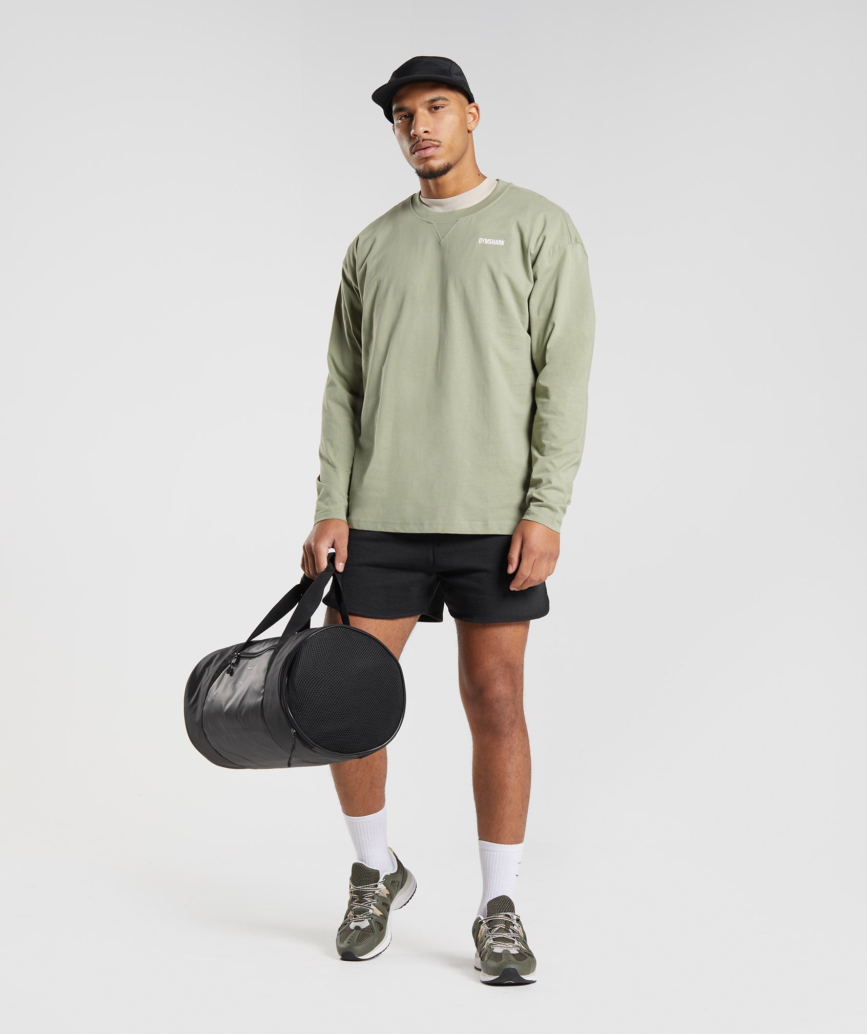 Rest Day Sweats Long Sleeve T-Shirt in Sage Green - view 5