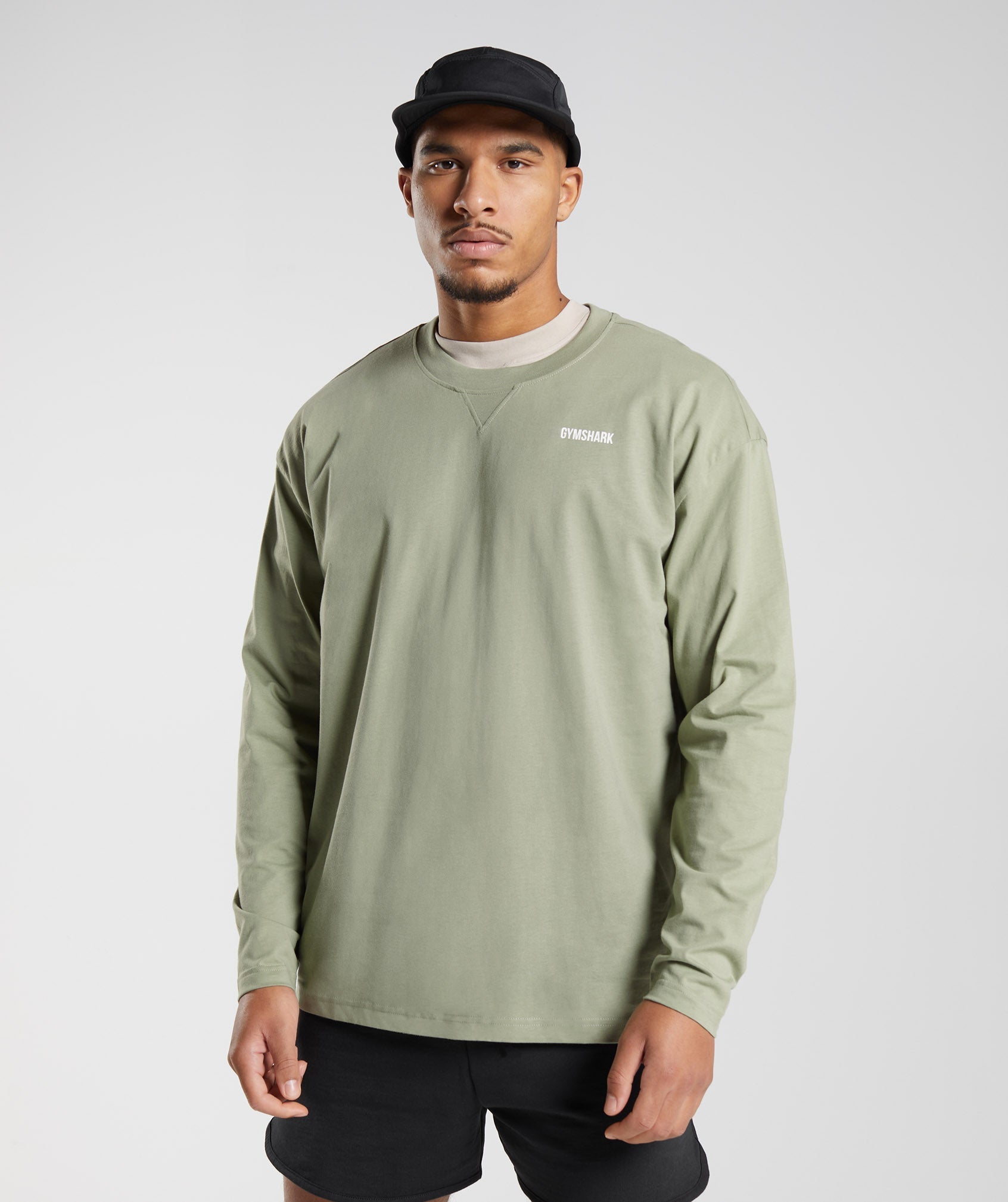 Rest Day Sweats Long Sleeve T-Shirt in Sage Green - view 2