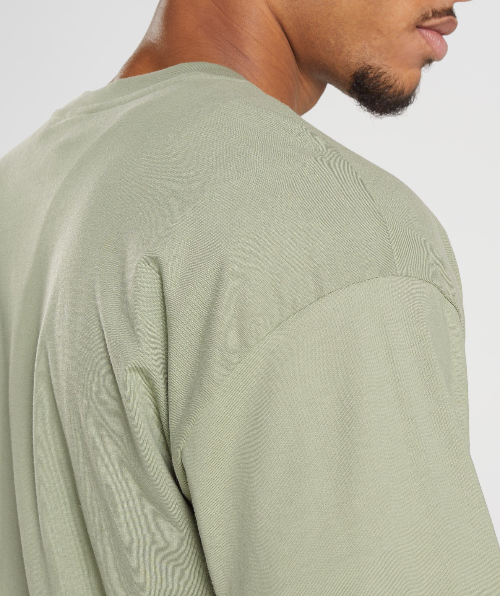 Rest Day Sweats Long Sleeve T-Shirt in Sage Green - view 7