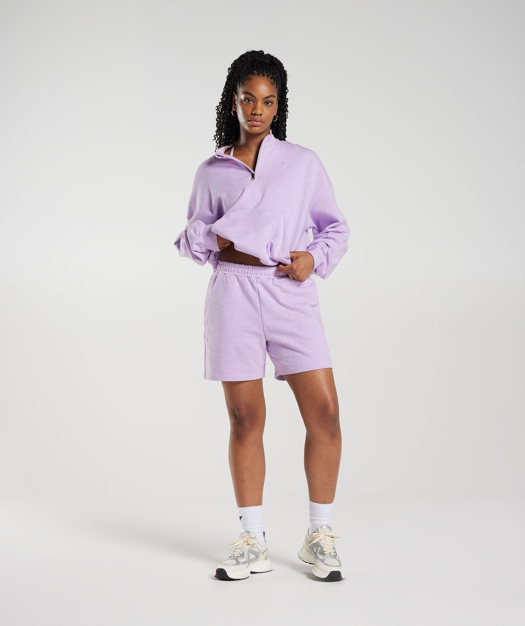 Rest Day Sweats Shorts in Aura Lilac Marl - view 4