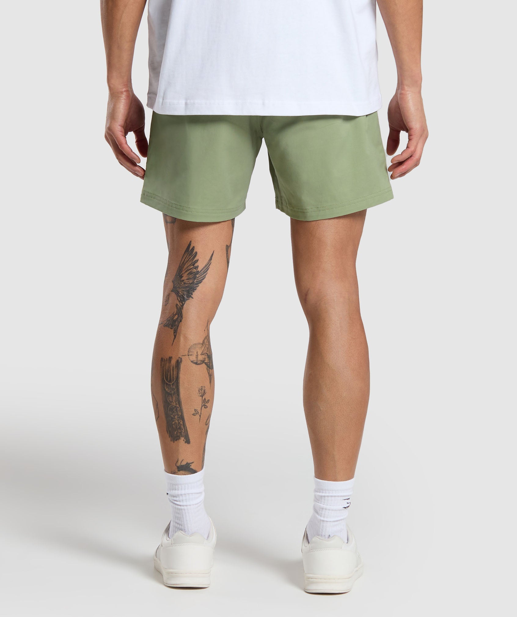 Rest Day Woven Shorts in Natural Sage Green - view 2