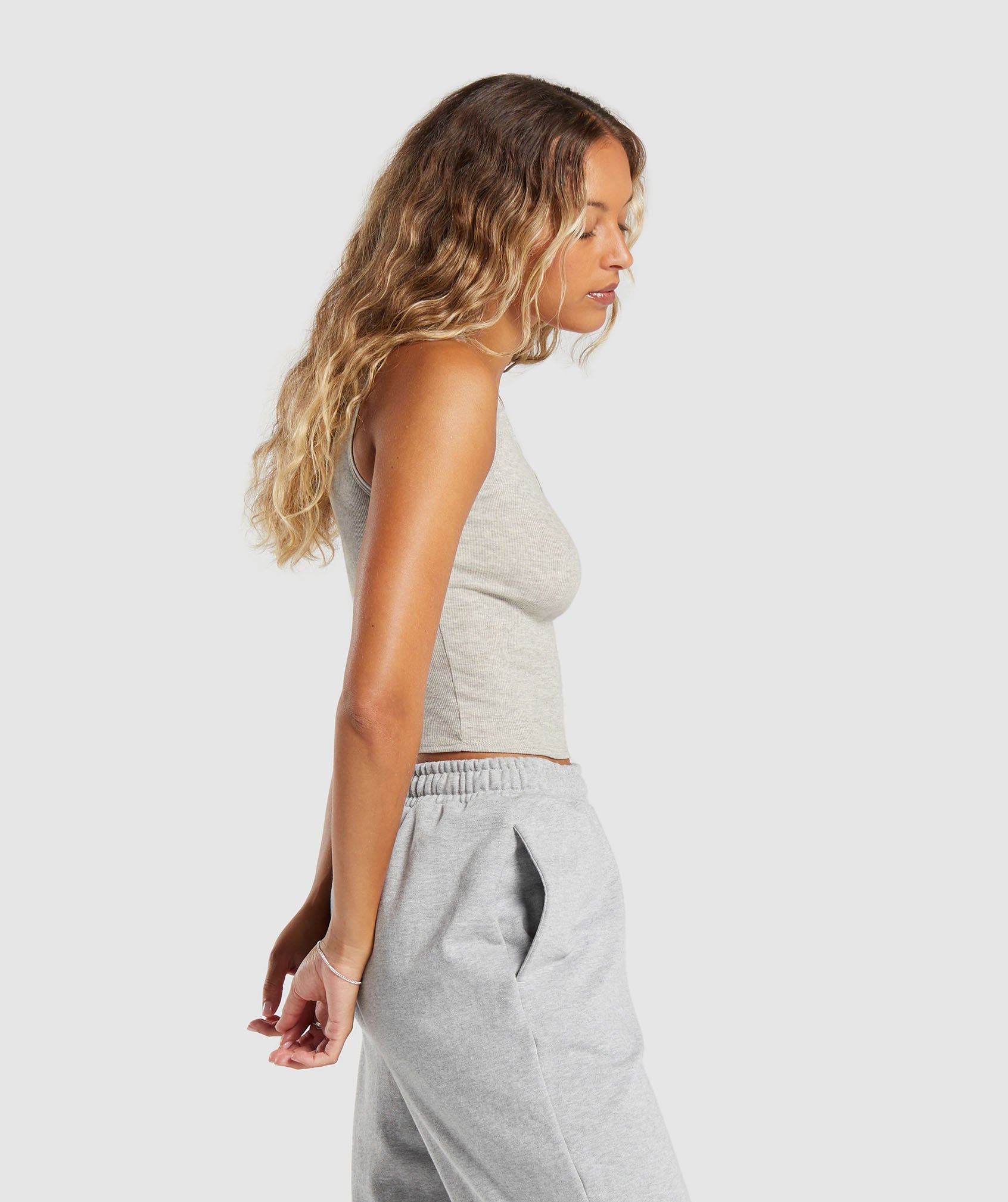 Rib Tank in Stone Grey Marl - view 3