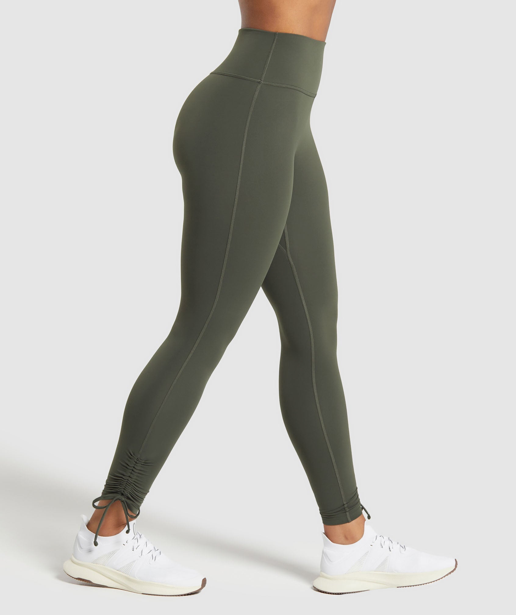 Ribbon Ankle Leggings in Strength Green - view 3