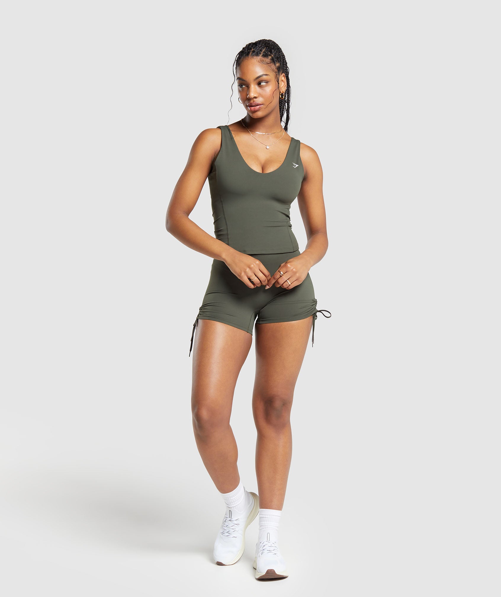Ruche Shorts- Strength Green in null - view 4