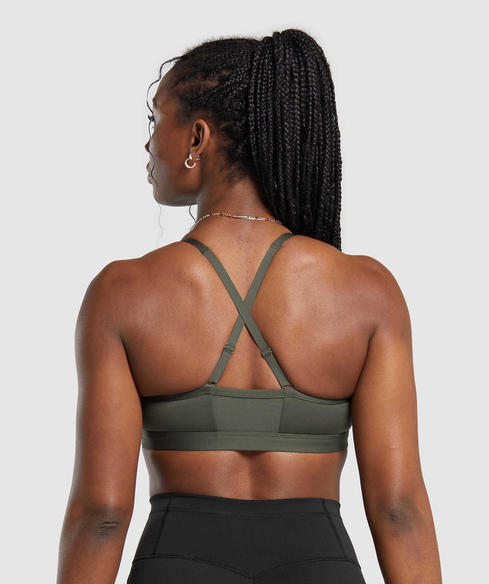 Ruched Sports Bra in Strength Green - view 2