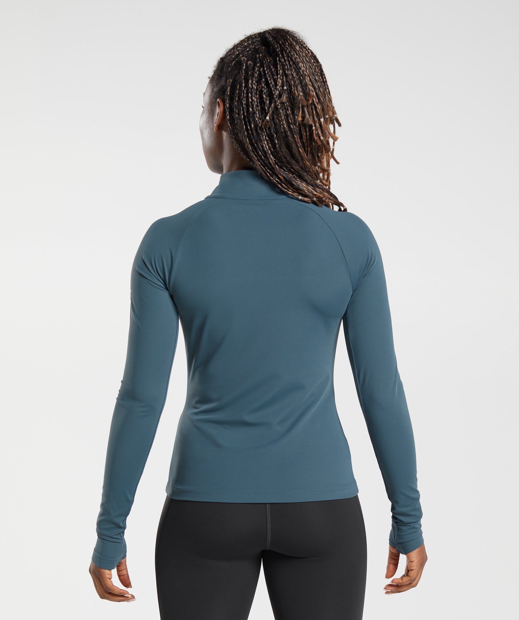 Gymshark Running 1/4 Zip - Smokey Teal