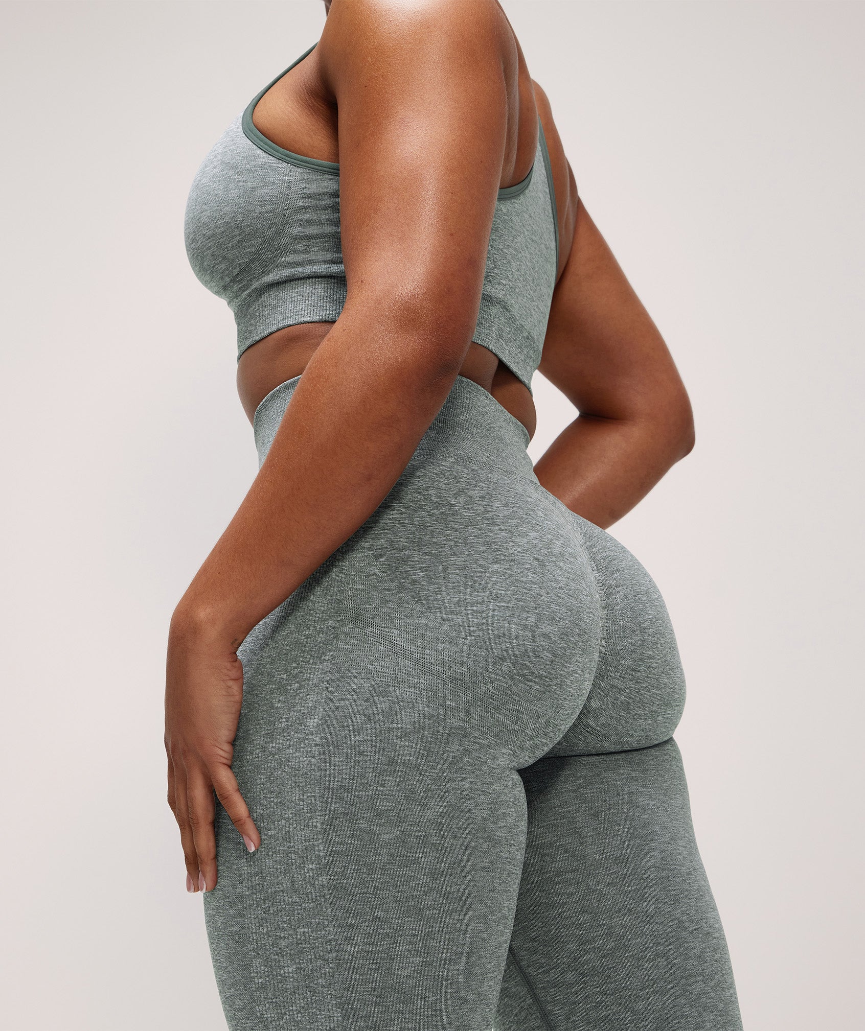 Lift Contour Seamless Leggings in Slate Teal/White Marl - view 3