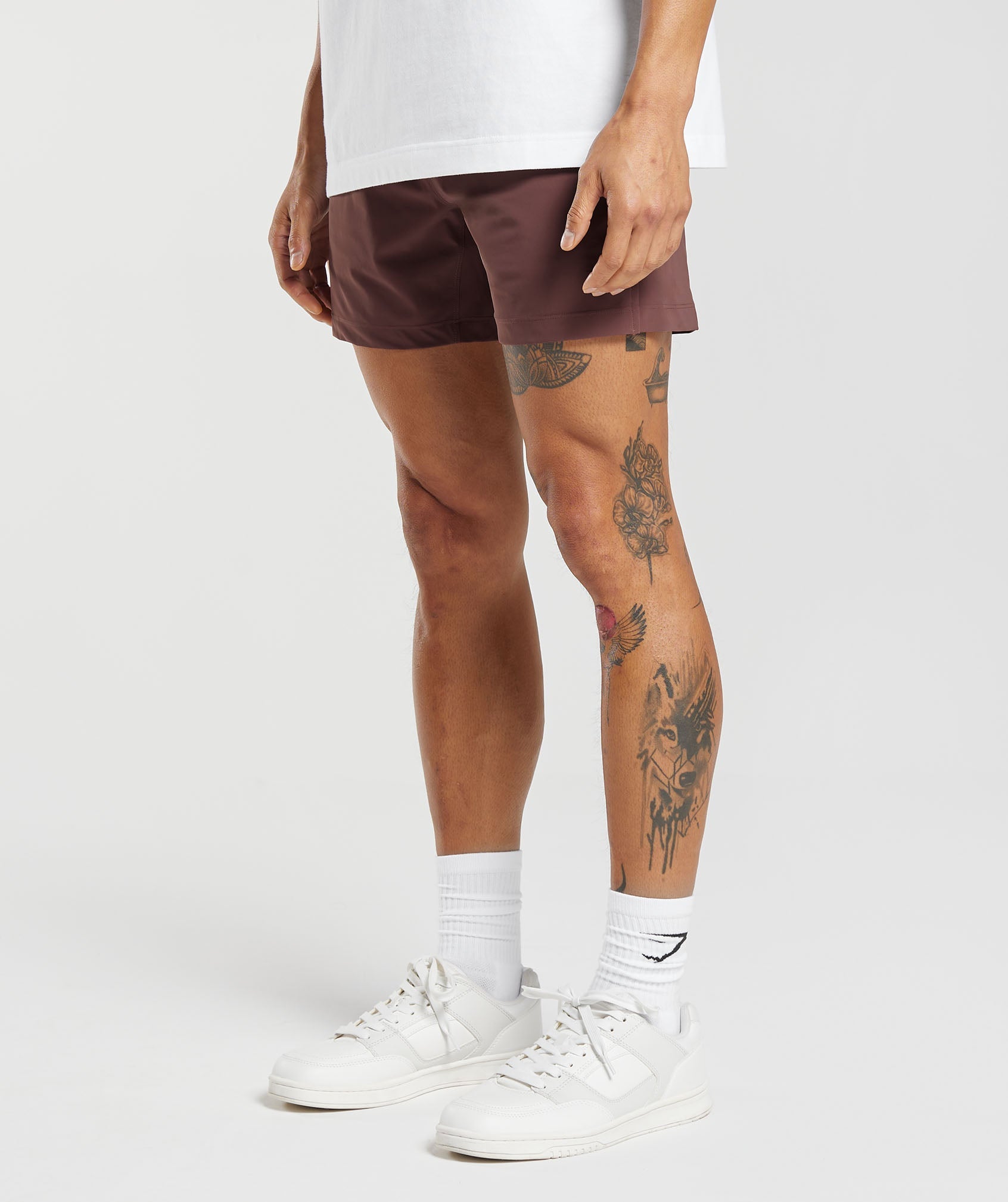 Studio Shorts in Cherry Brown - view 3