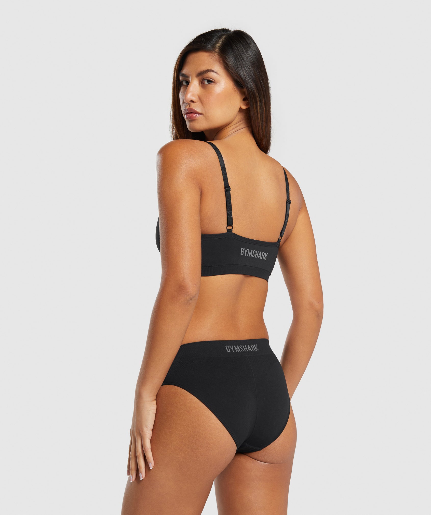 Buy Gymshark women plain brief panties black Online