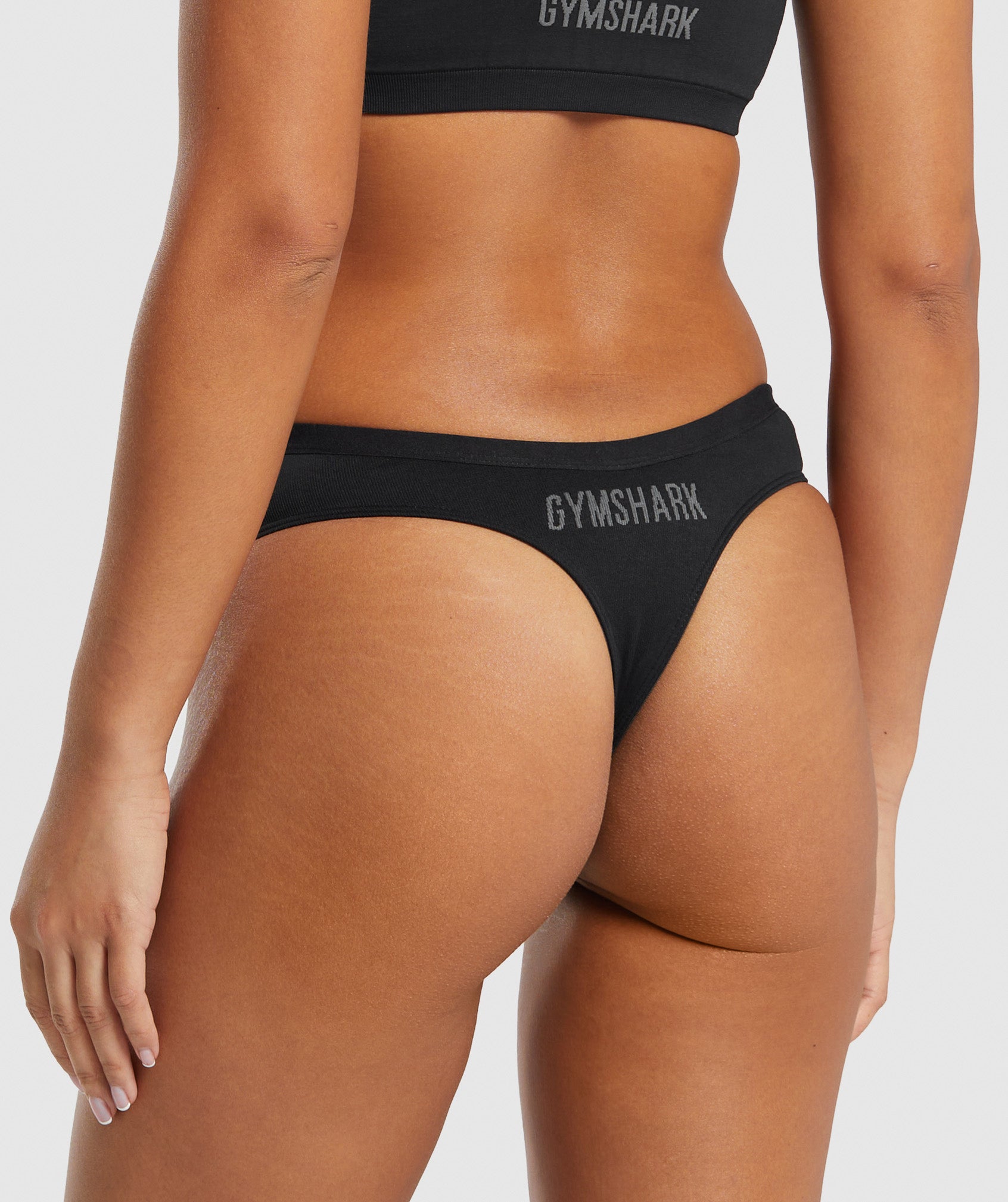 Dip Seamless Ribbed Black Thong, M - Kroger