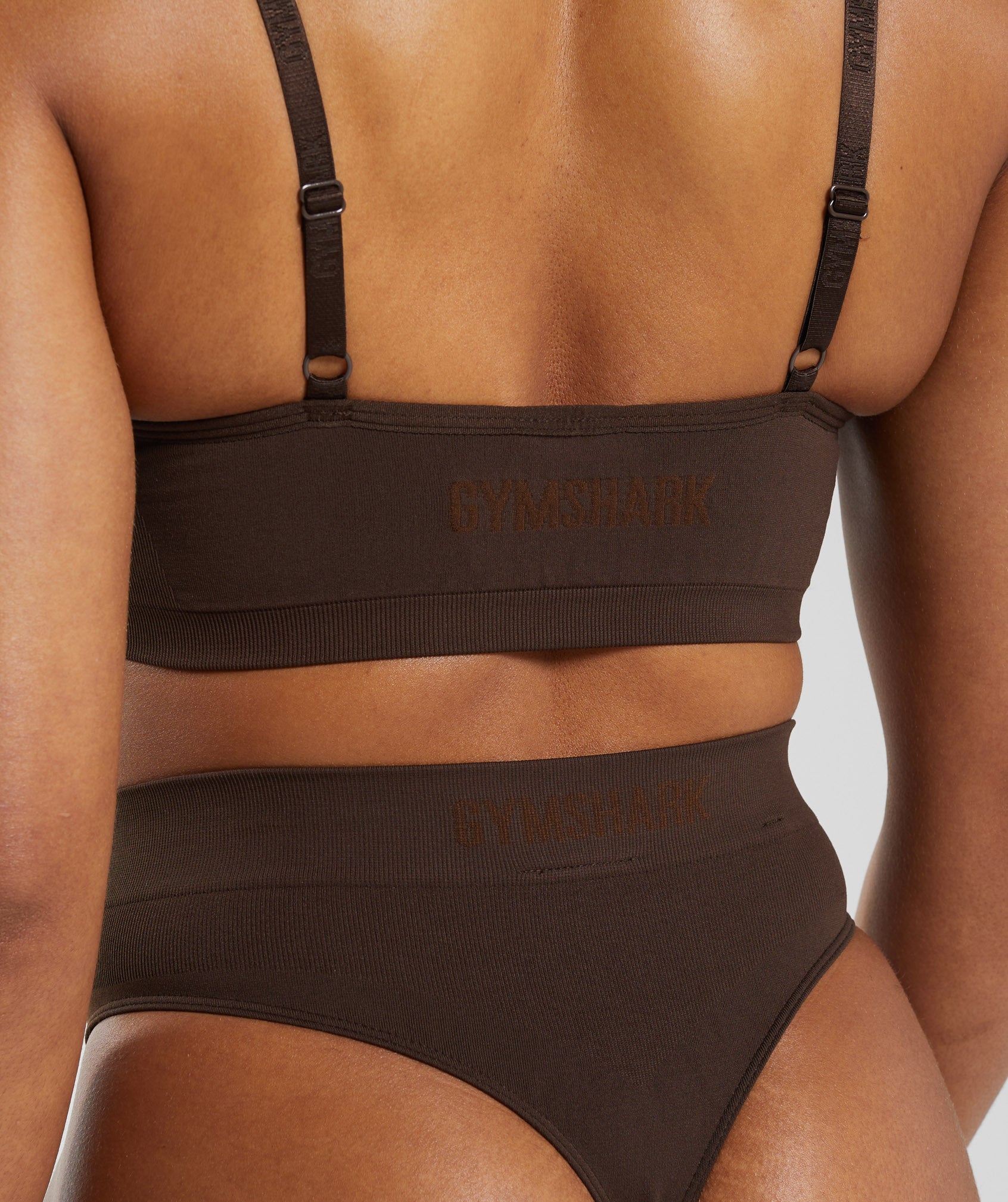 Seamless High Waisted Thong in Archive Brown - view 5