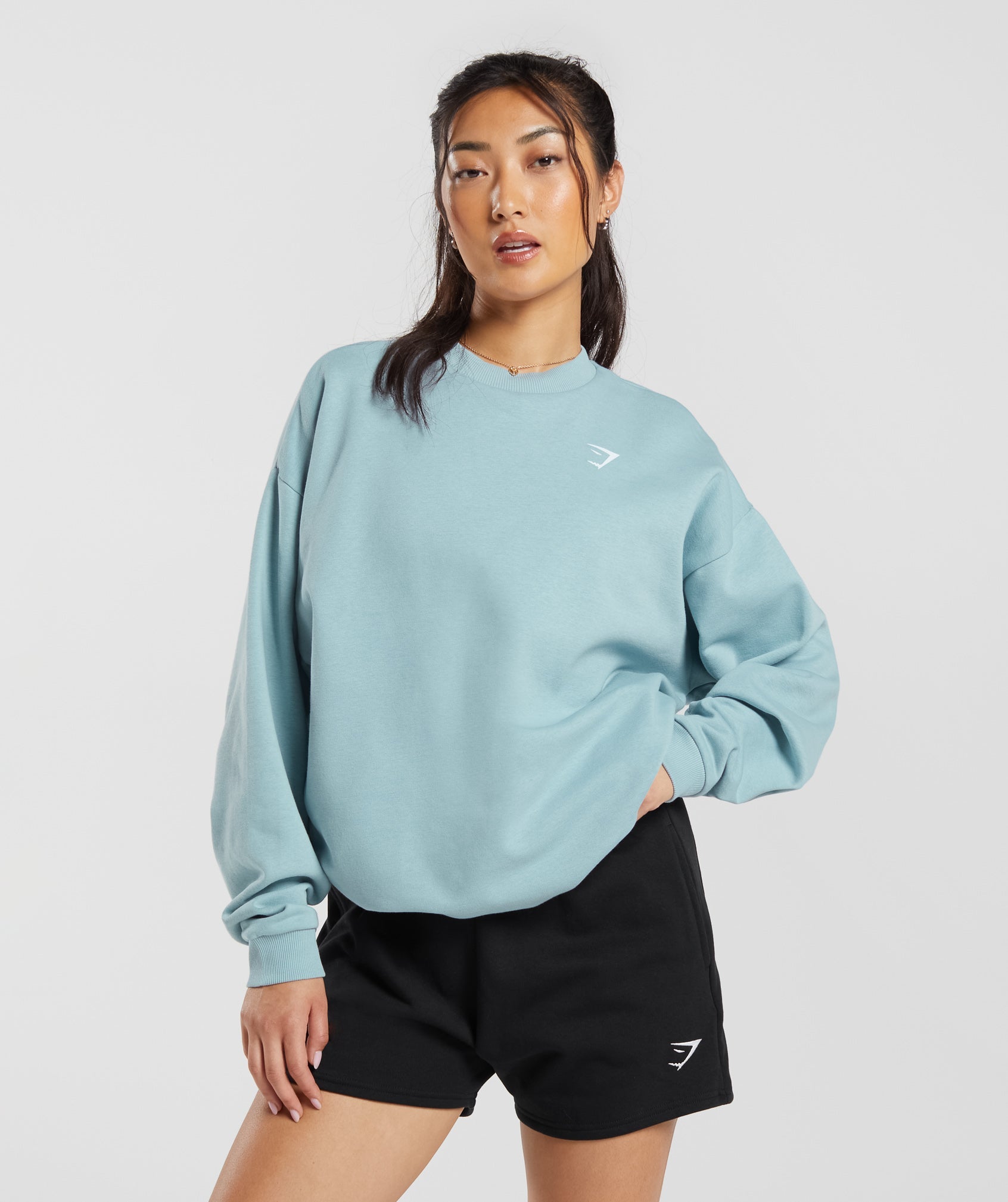 Shark Attack Oversized Sweatshirt in Blue - view 2