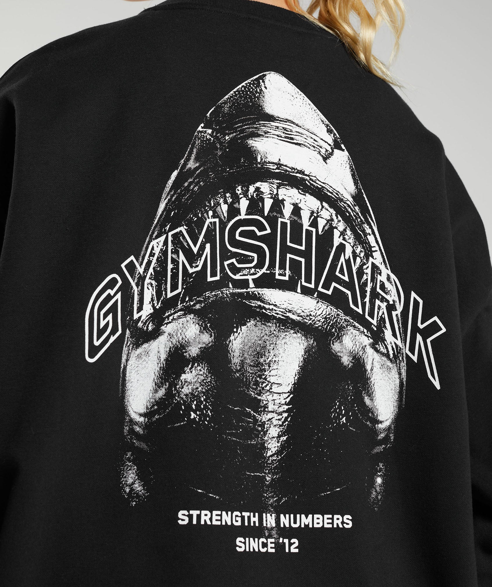 Shark Attack Oversized Sweatshirt in Black - view 4