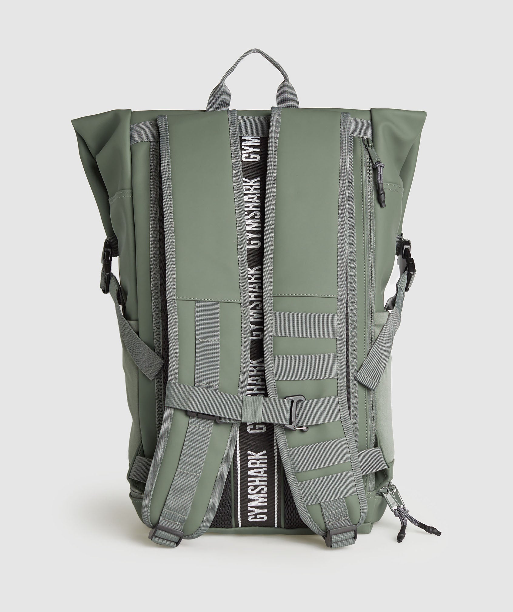 Sleek Backpack Roll Top in Dusk Green - view 2