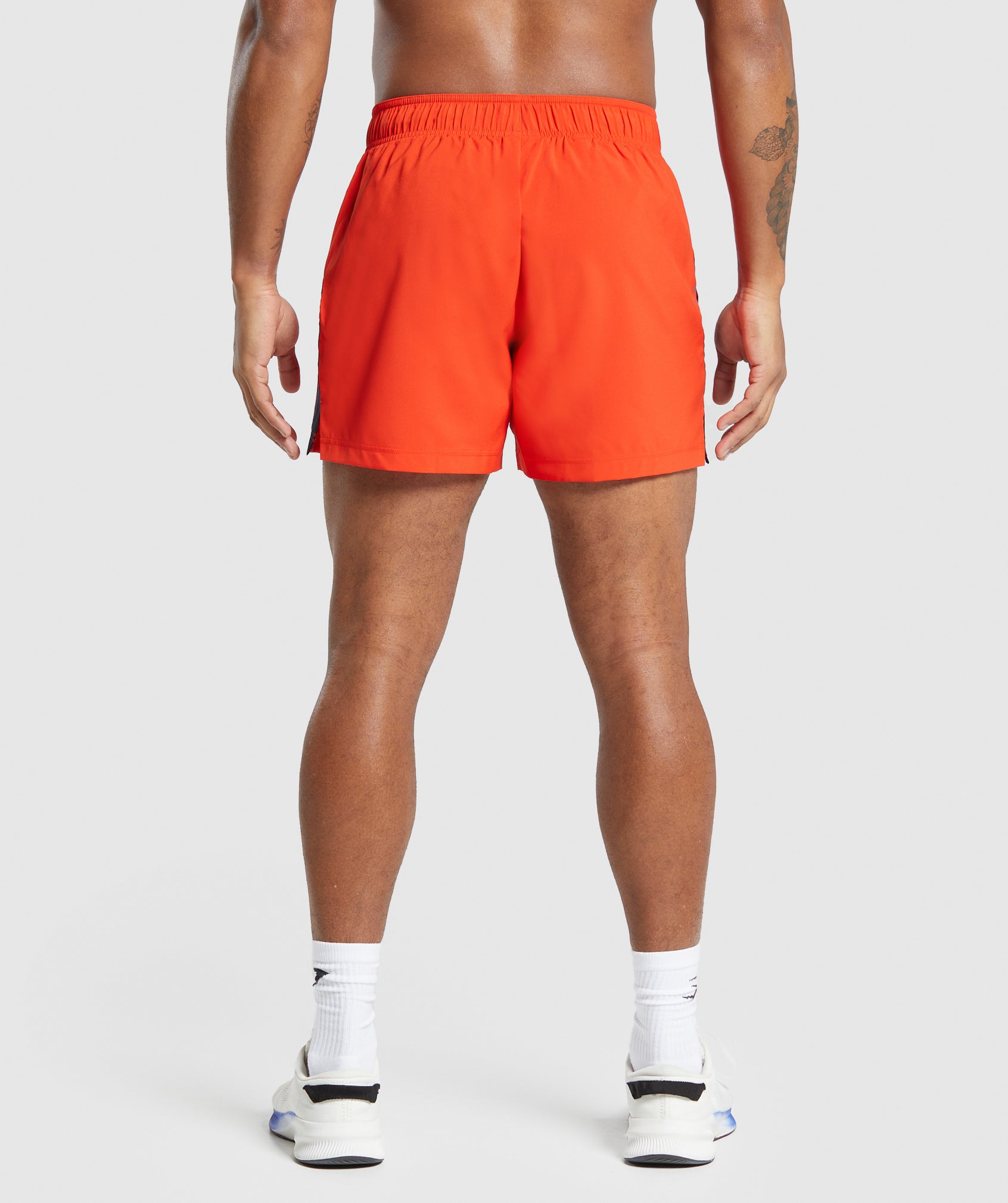 Sport 5" Shorts in Electric Orange/Navy - view 2