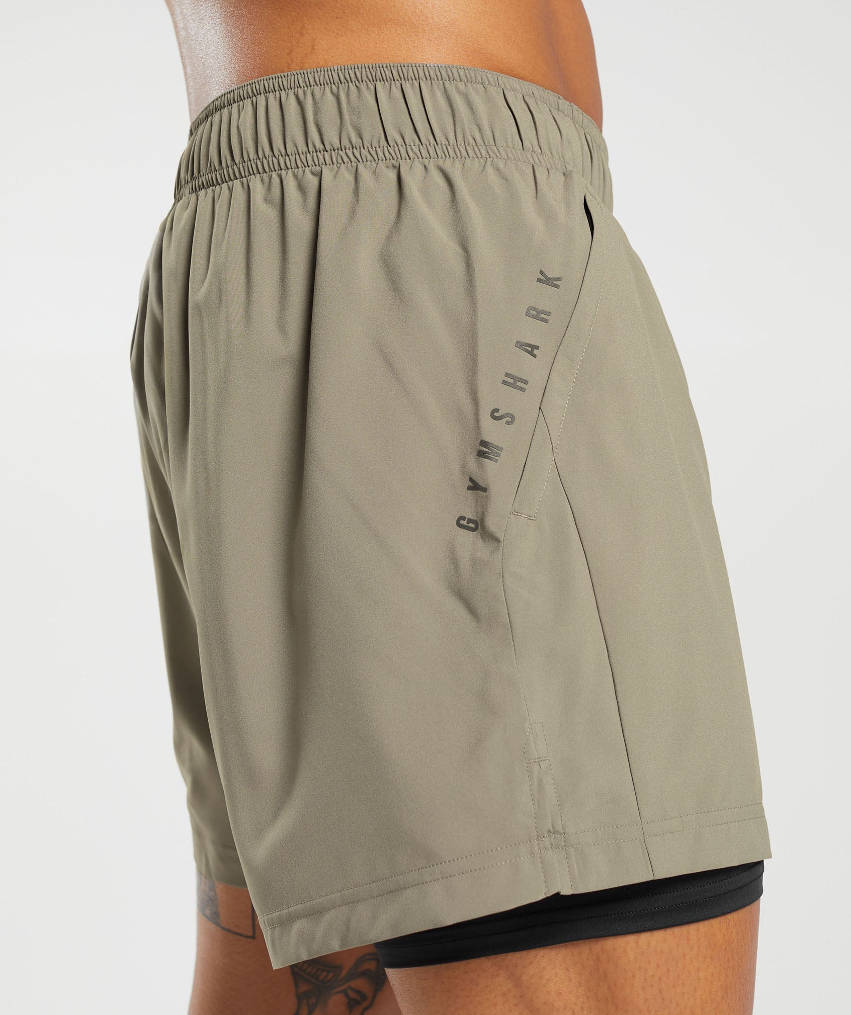 Sport 5" 2 in 1 Shorts in Linen Brown/Black - view 6