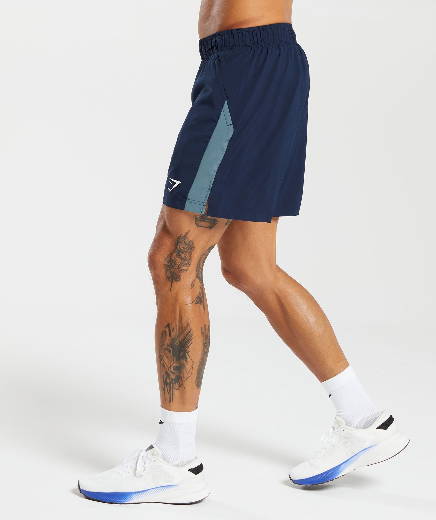 Sport  7" Shorts in Navy/Denim Teal - view 3