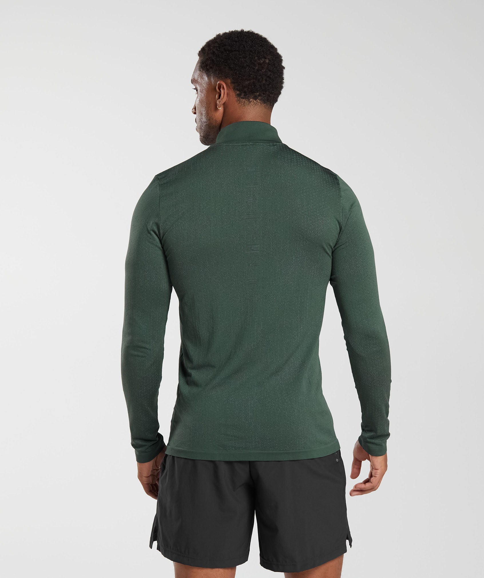 Sport Seamless 1/4 Zip in Fog Green/Black - view 2