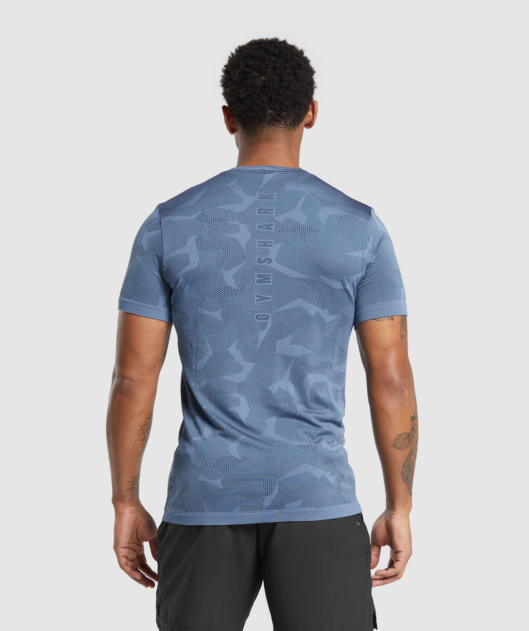 Gymshark Sport Seamless T-Shirt - Faded Blue/Black | Gymshark