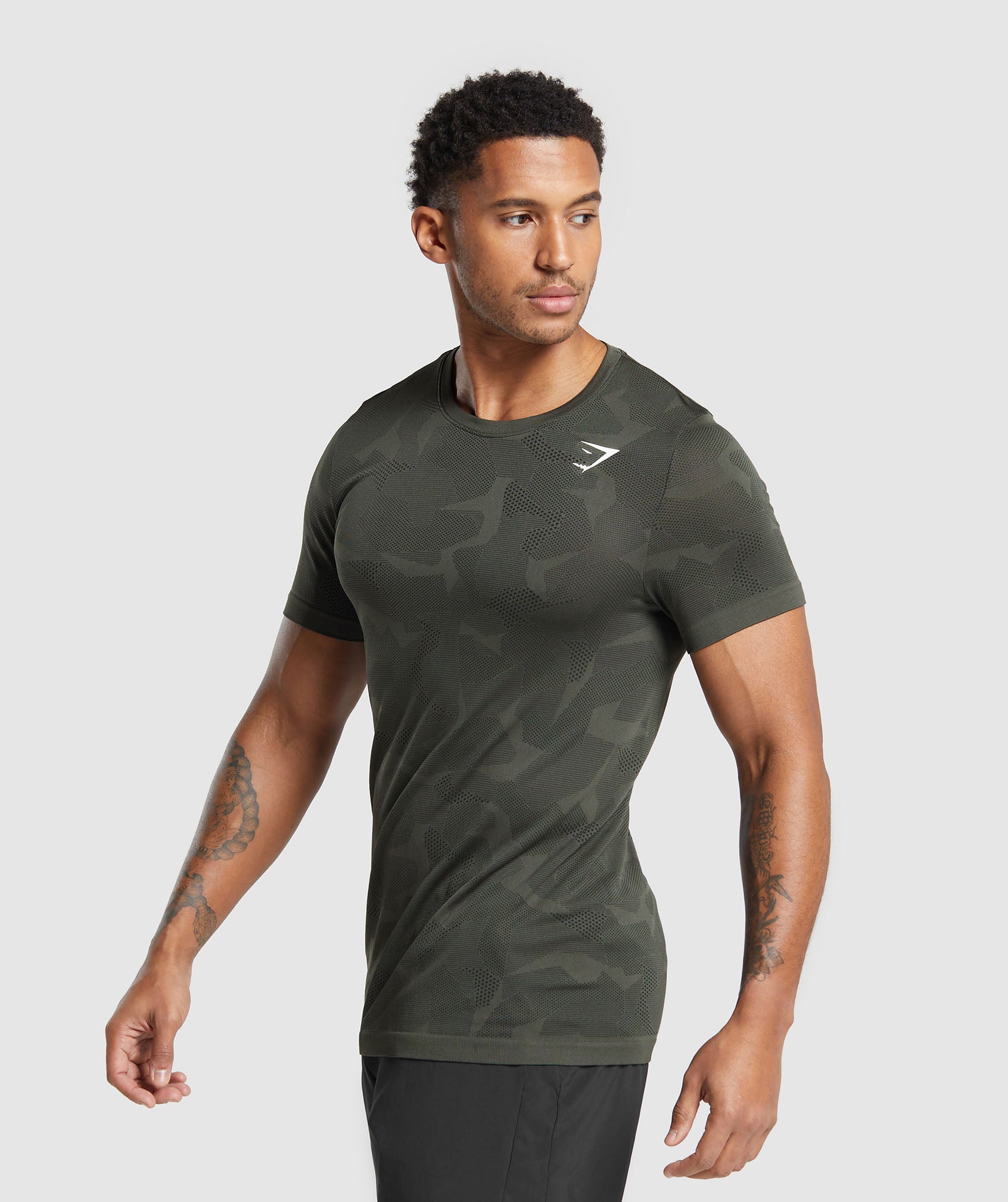 Sport Seamless T-Shirt in Strength Green/Black - view 3