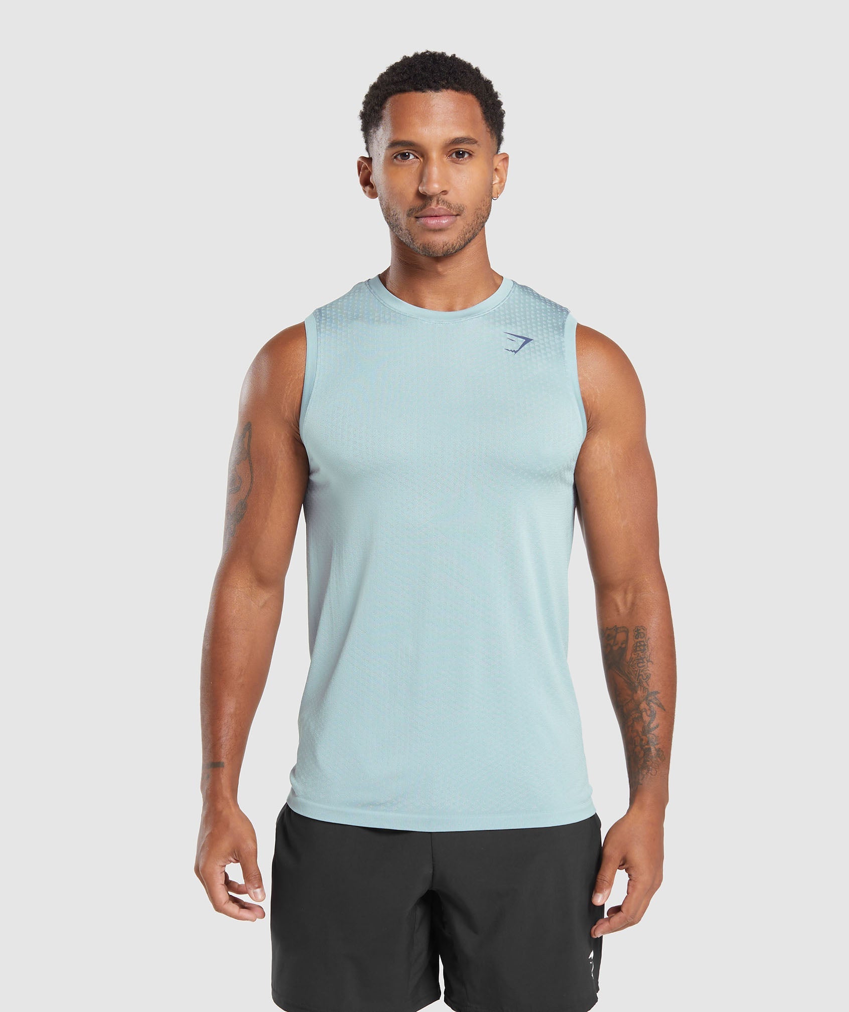 Sport Seamless Tank in Salt Blue/White - view 1