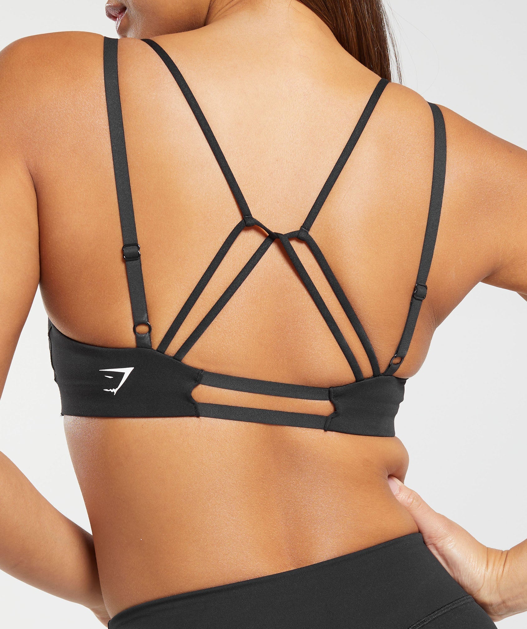 Strappy Back Light Support Sports Bra in Black - view 7