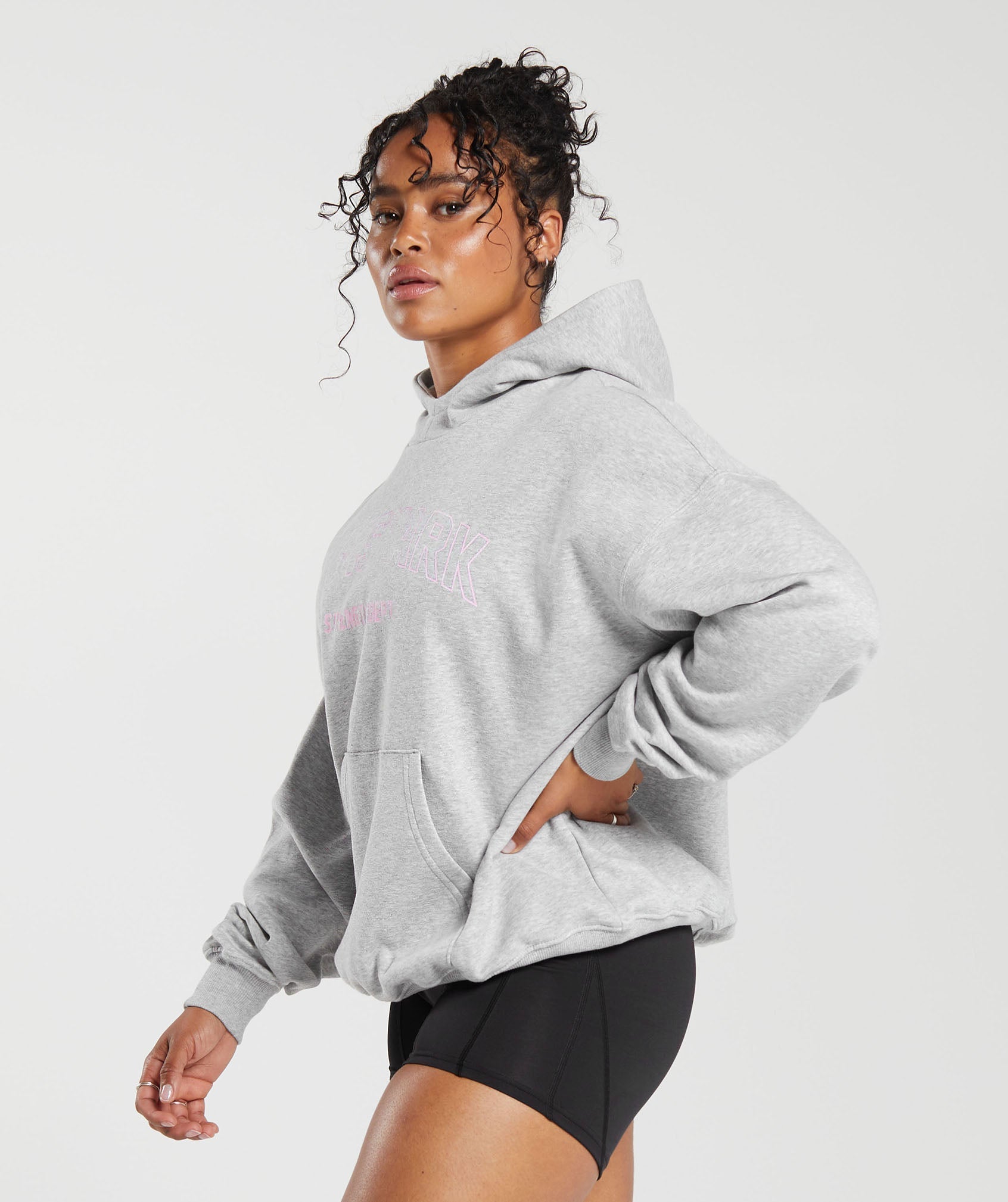 Strength Department Graphic Hoodie in Light Grey Core Marl - view 3