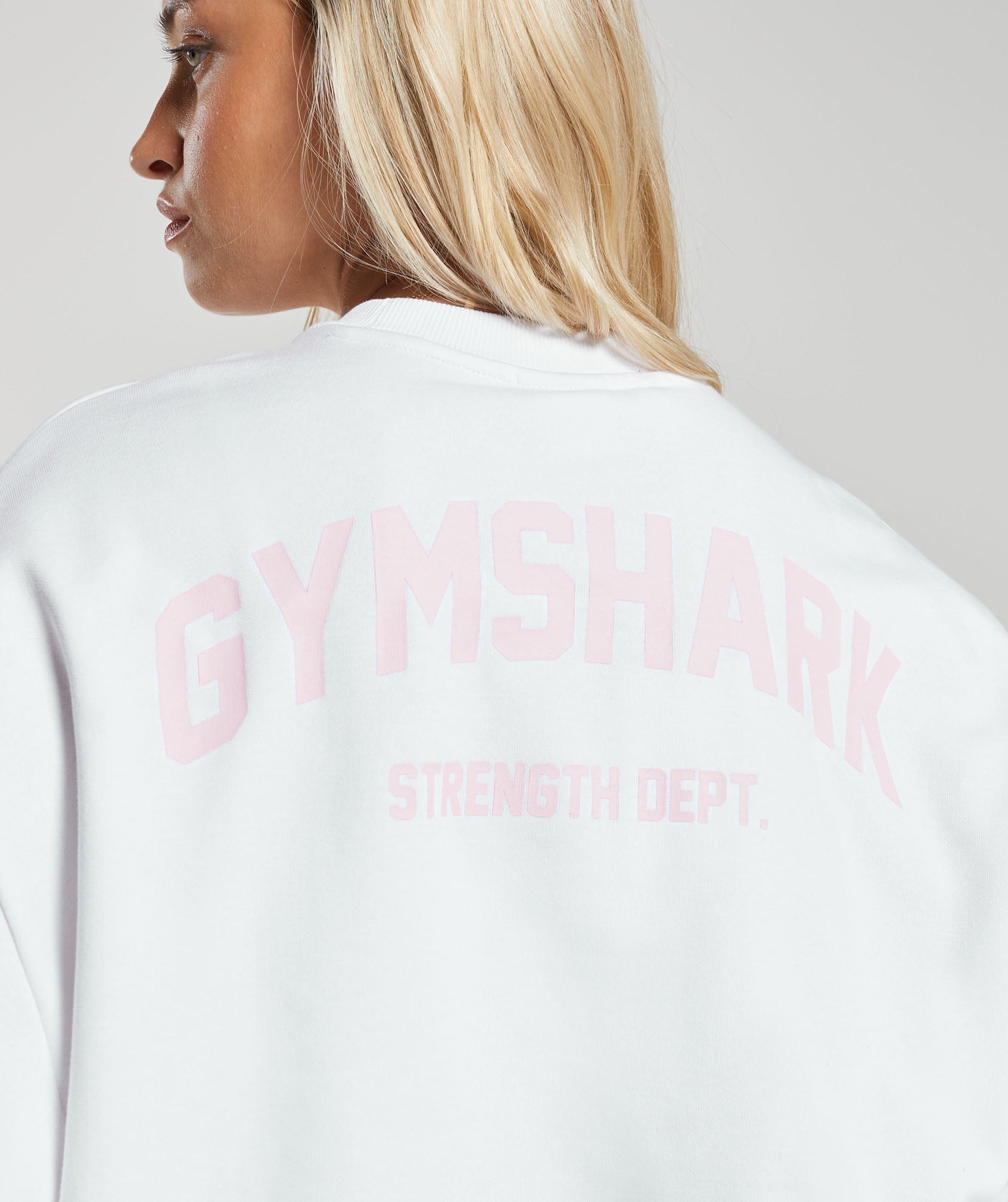 Strength Department Graphic Oversized Sweatshirt in White - view 6