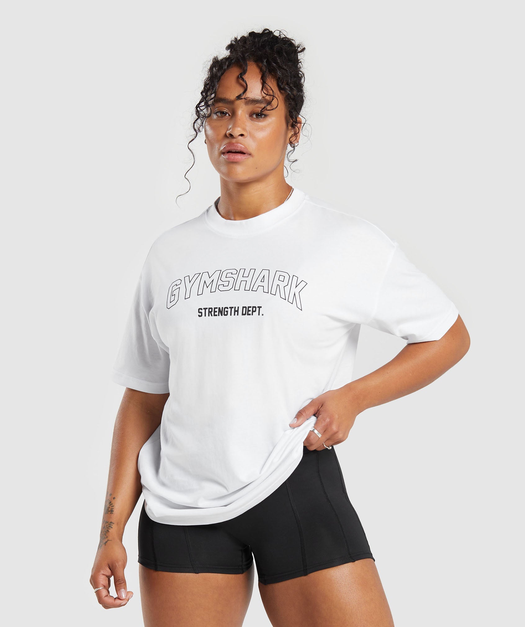 Strength Department Oversized T-Shirt in White - view 1