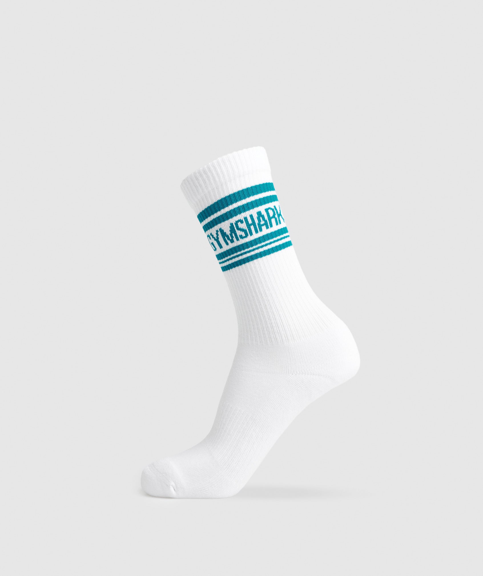 Stripe Crew Single in White/Seafoam Blue - view 1