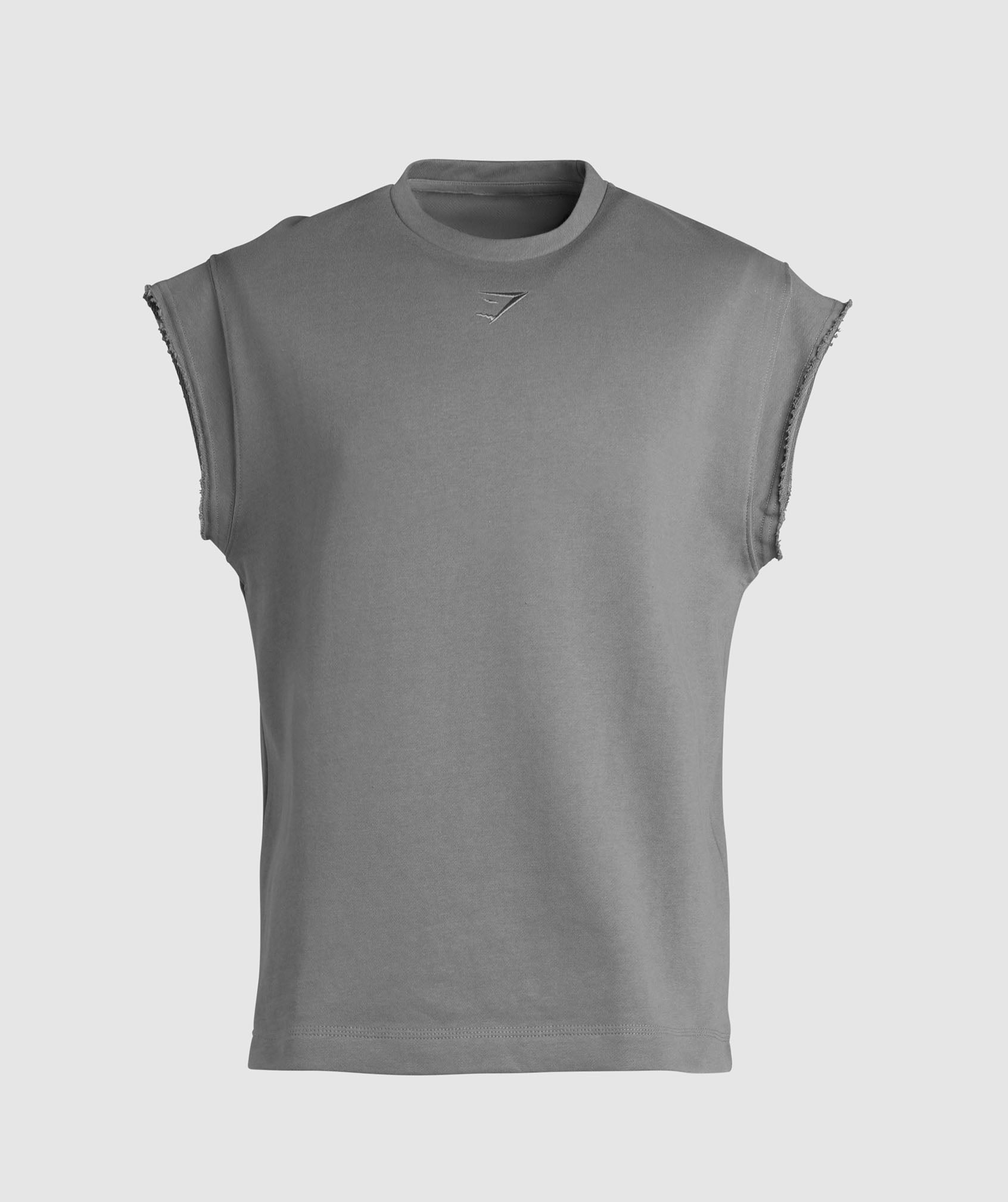 Super Natural Cut Off T-Shirt in Brushed Grey - view 7