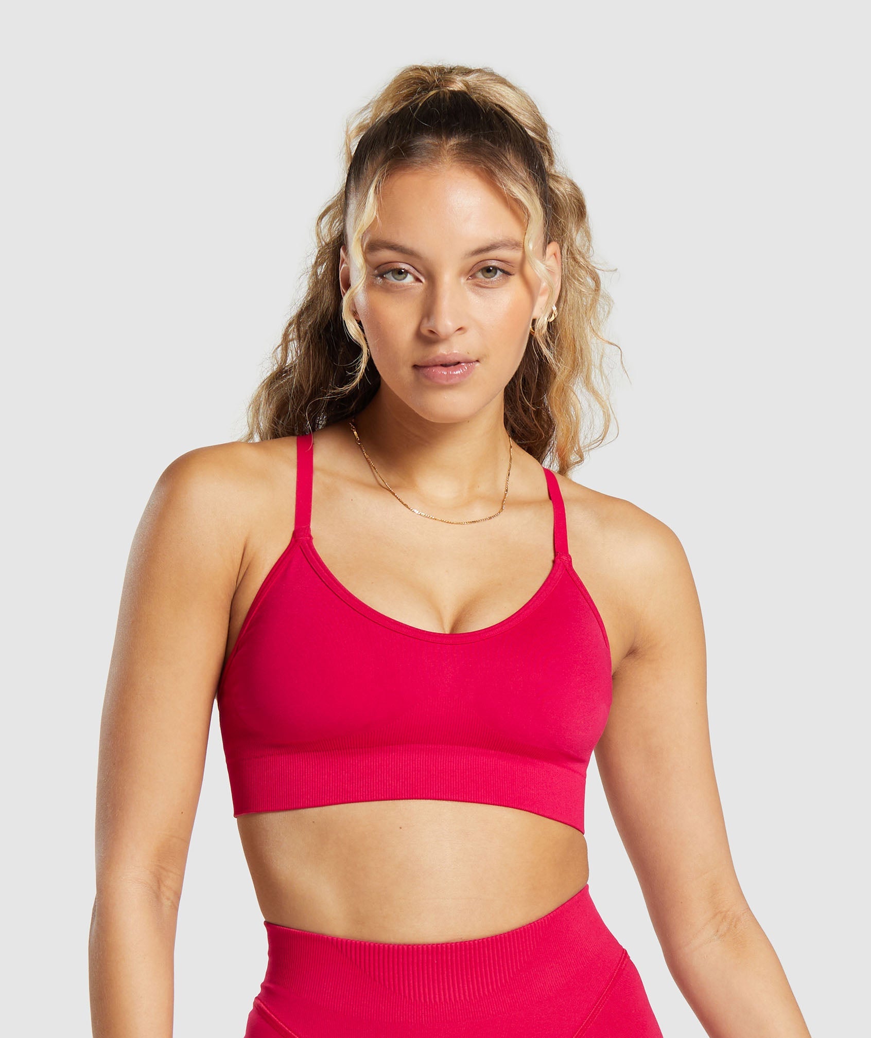 B91xZ Sports Bra Womens Comfy Strappy Back Sports Bras,Watermelon Red M