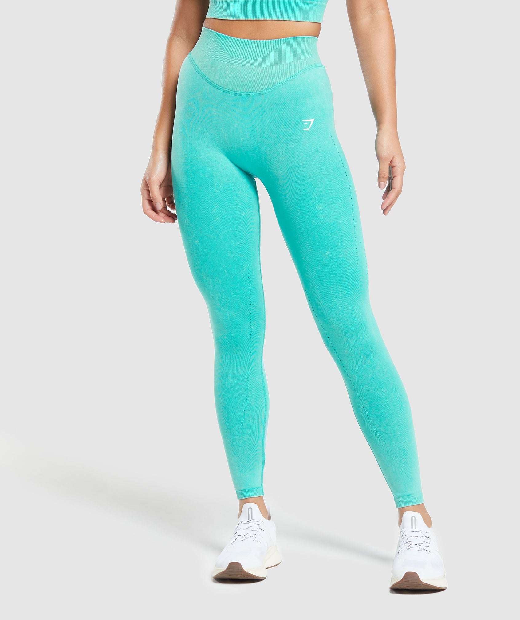 SEAMLESS GYM LEGGINGS for WOMEN - PETROL BLUE MARL