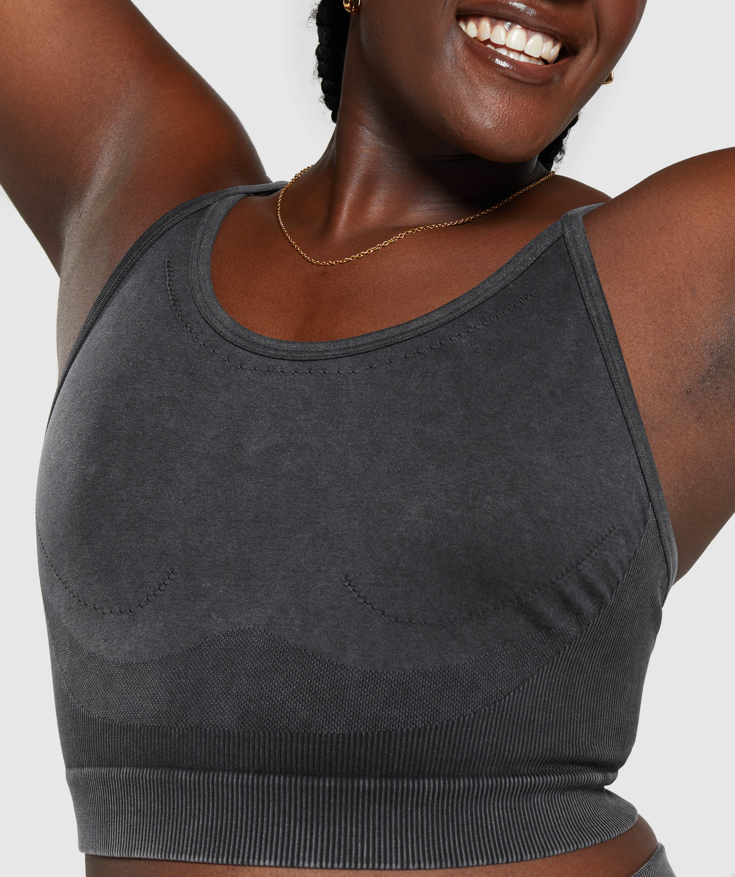 Sweat Seamless Washed Midi Tank in Black - view 8