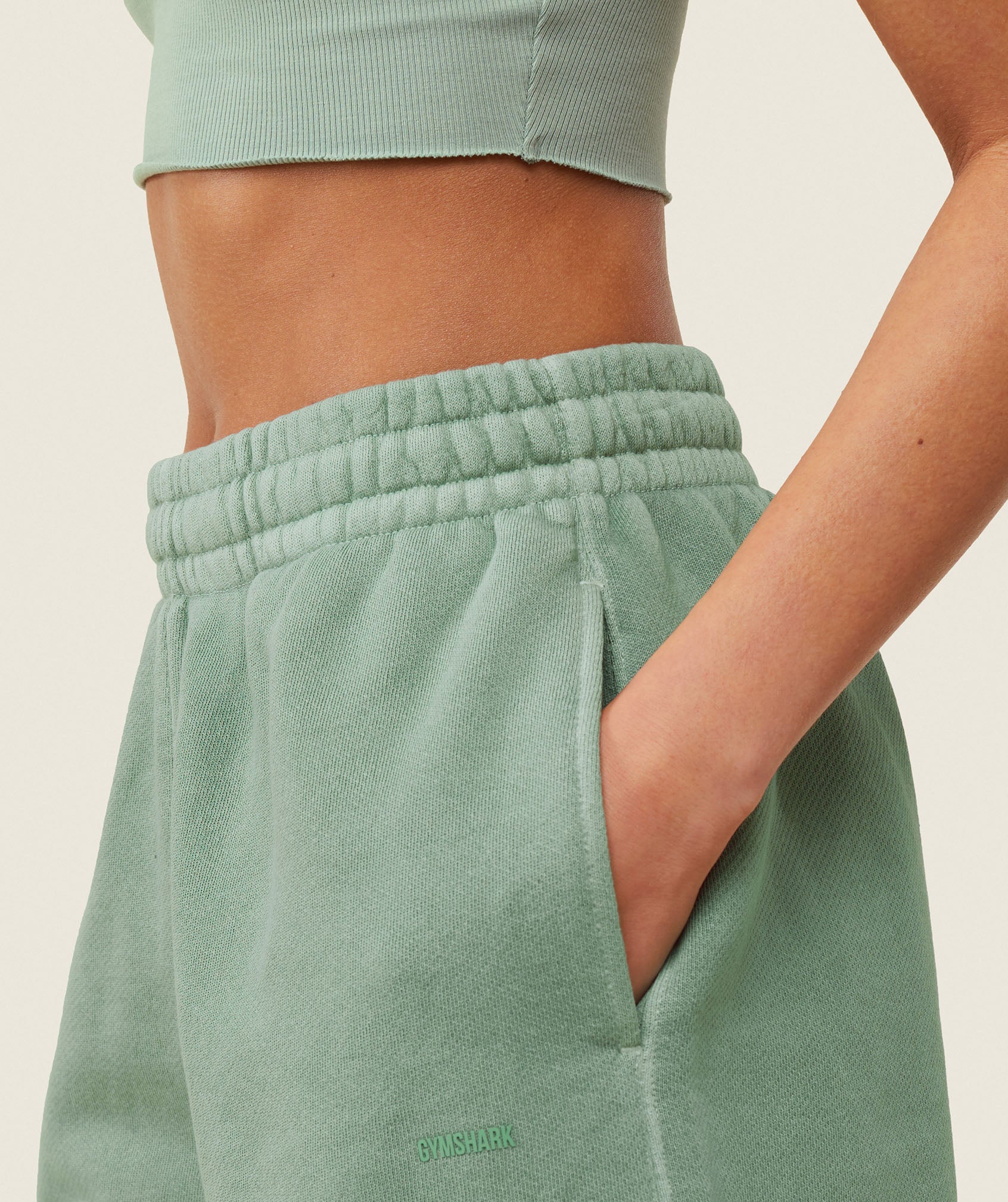 everywear Relaxed Sweat Shorts in Dollar Green - view 5
