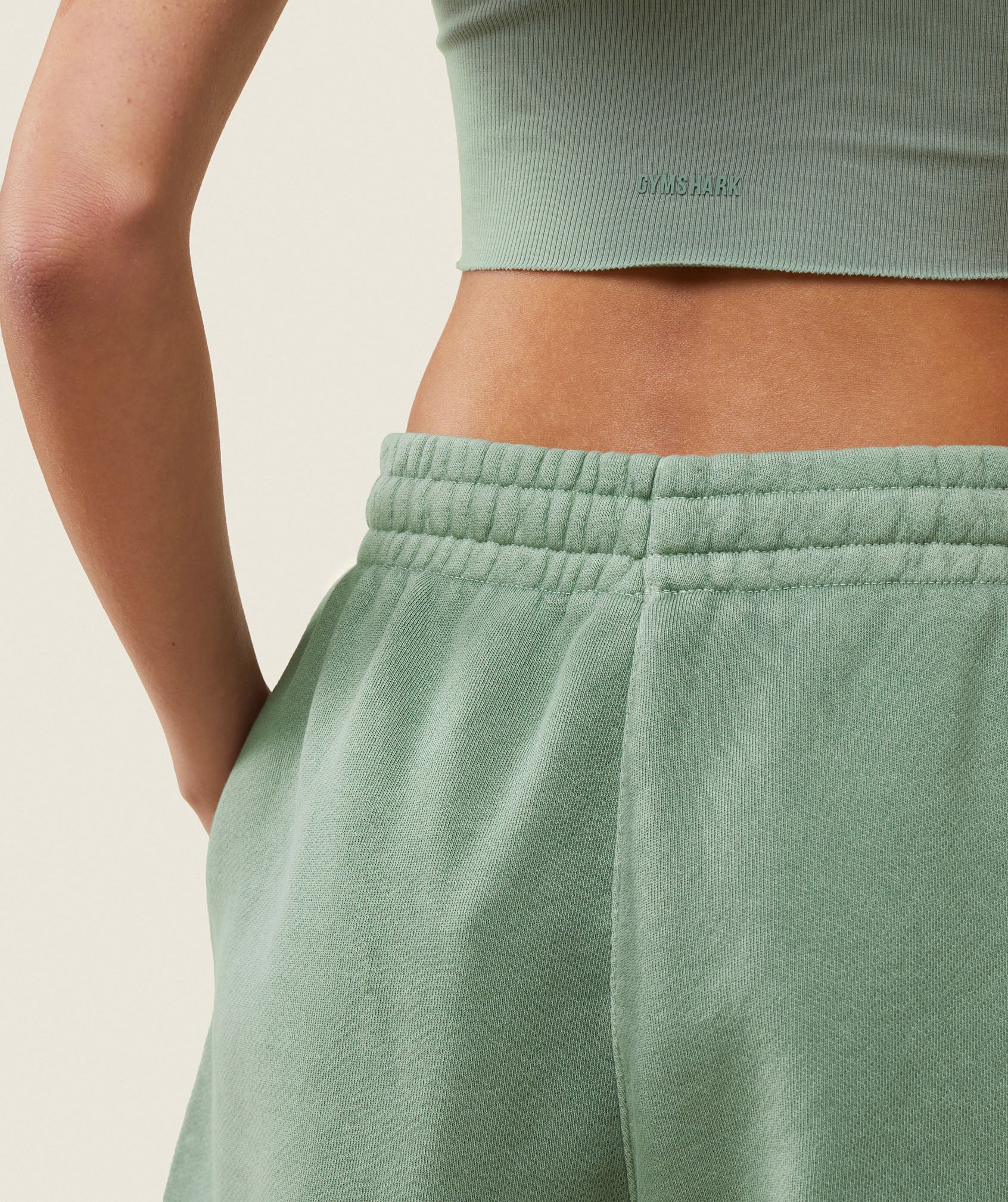 everywear Relaxed Sweat Shorts in Dollar Green - view 6