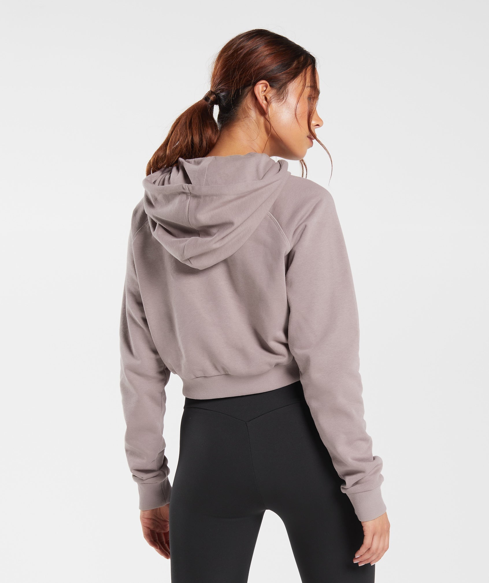 Training Crop Hoodie in Washed Mauve - view 2
