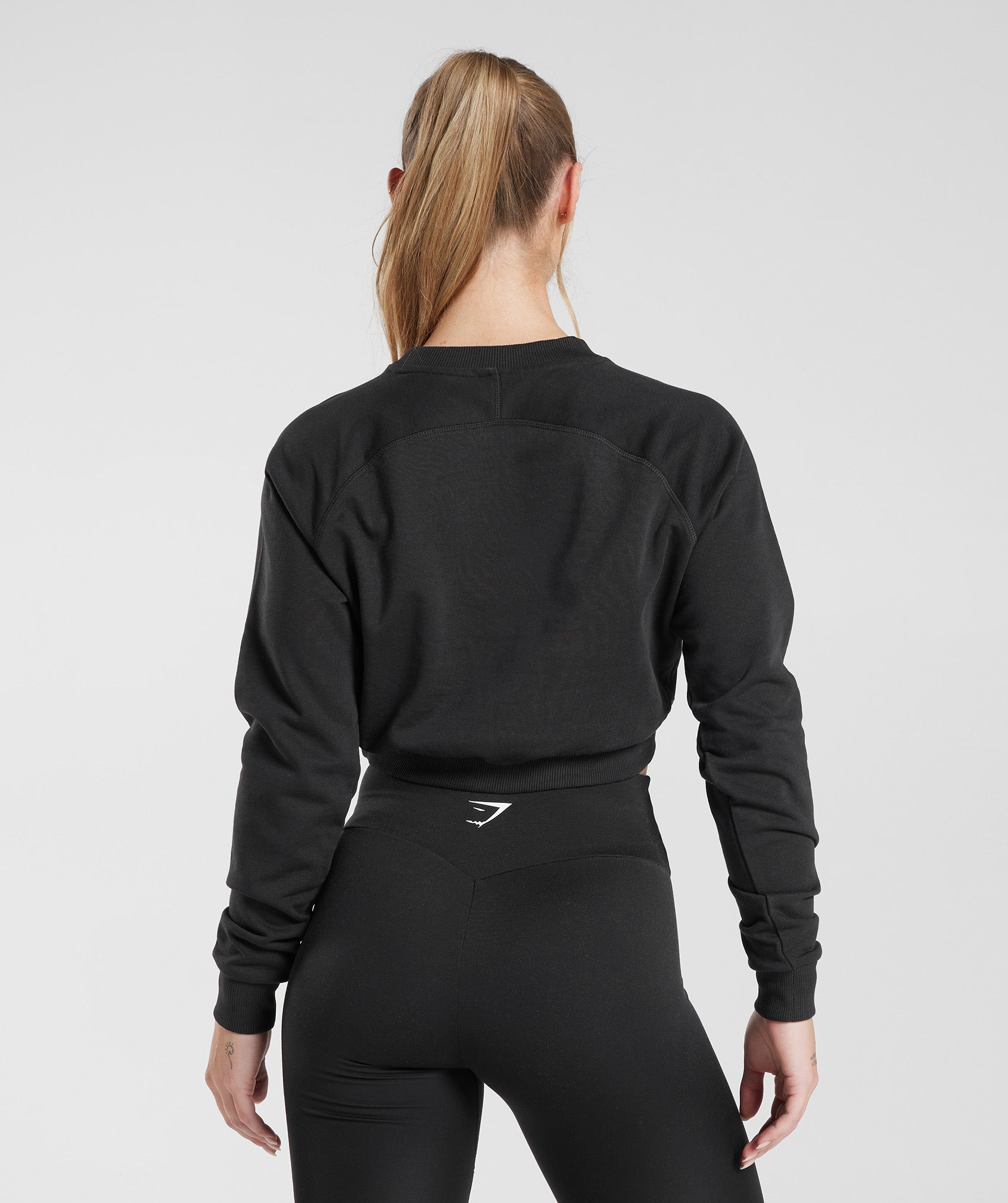 Training Cropped Sweater in Black - view 2