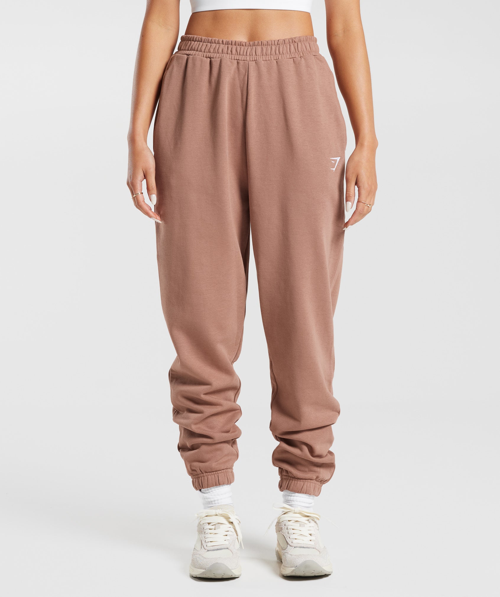 Training Fleece Joggers in Taupe Brown - view 1
