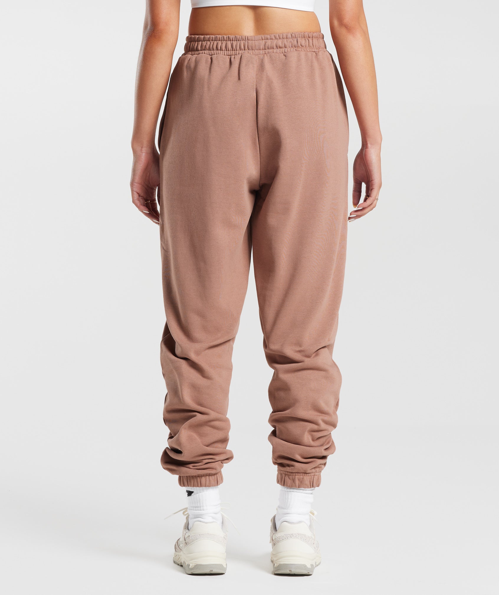 Training Fleece Joggers in Taupe Brown - view 2