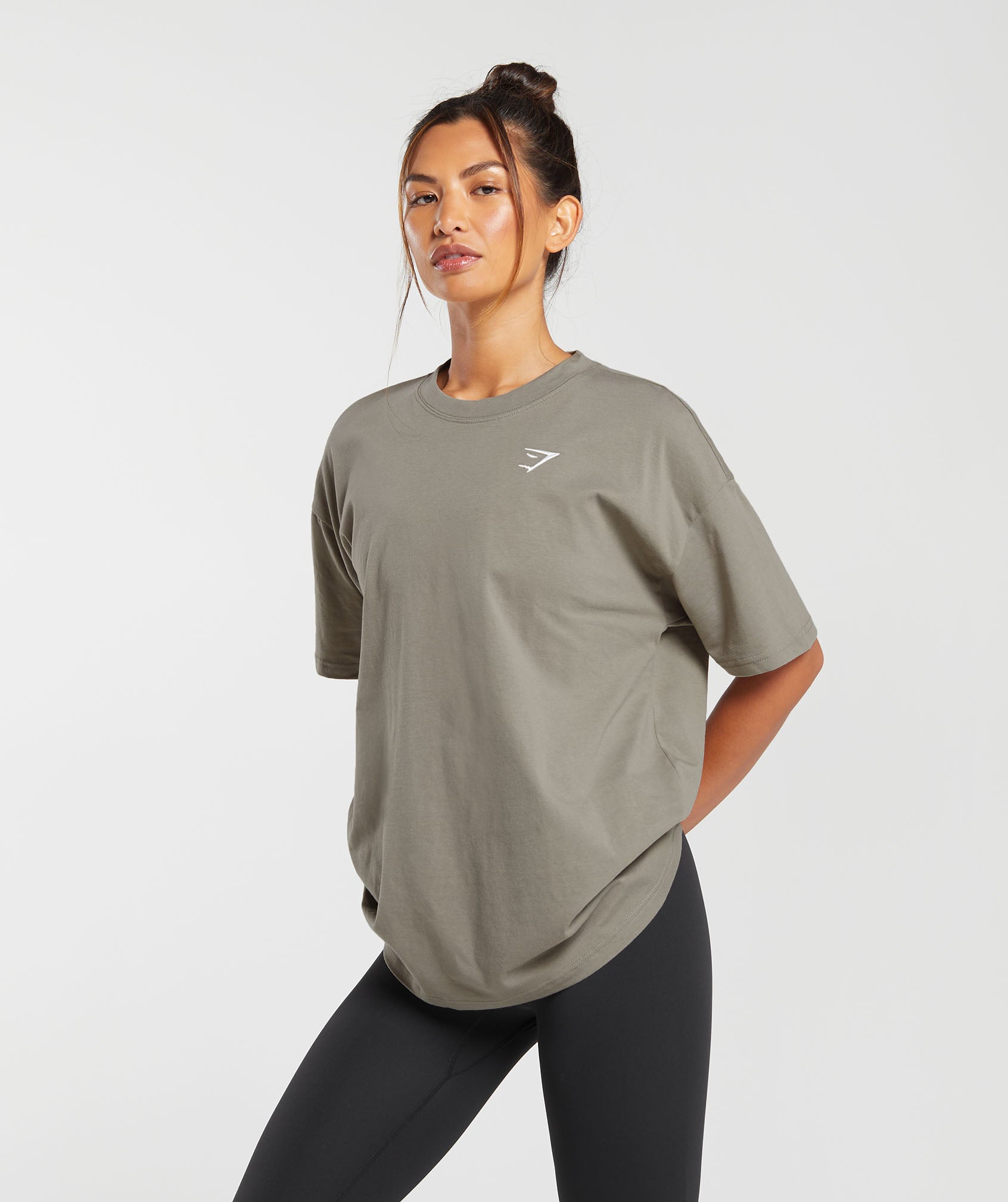 Training Oversized T-Shirt in Linen Brown - view 3