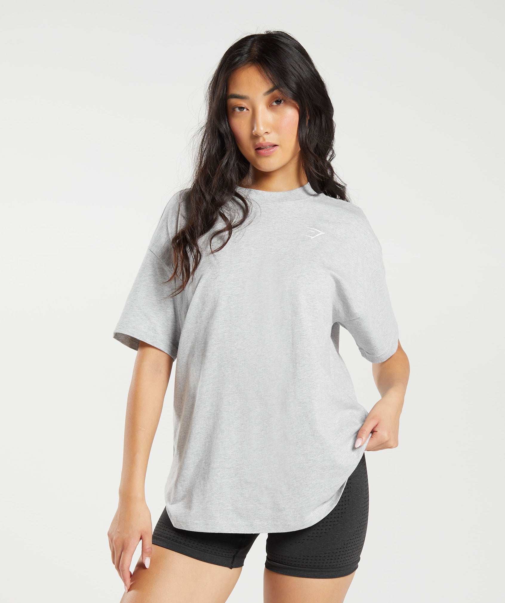 Training Oversized T-Shirt in Light Grey Marl - view 1