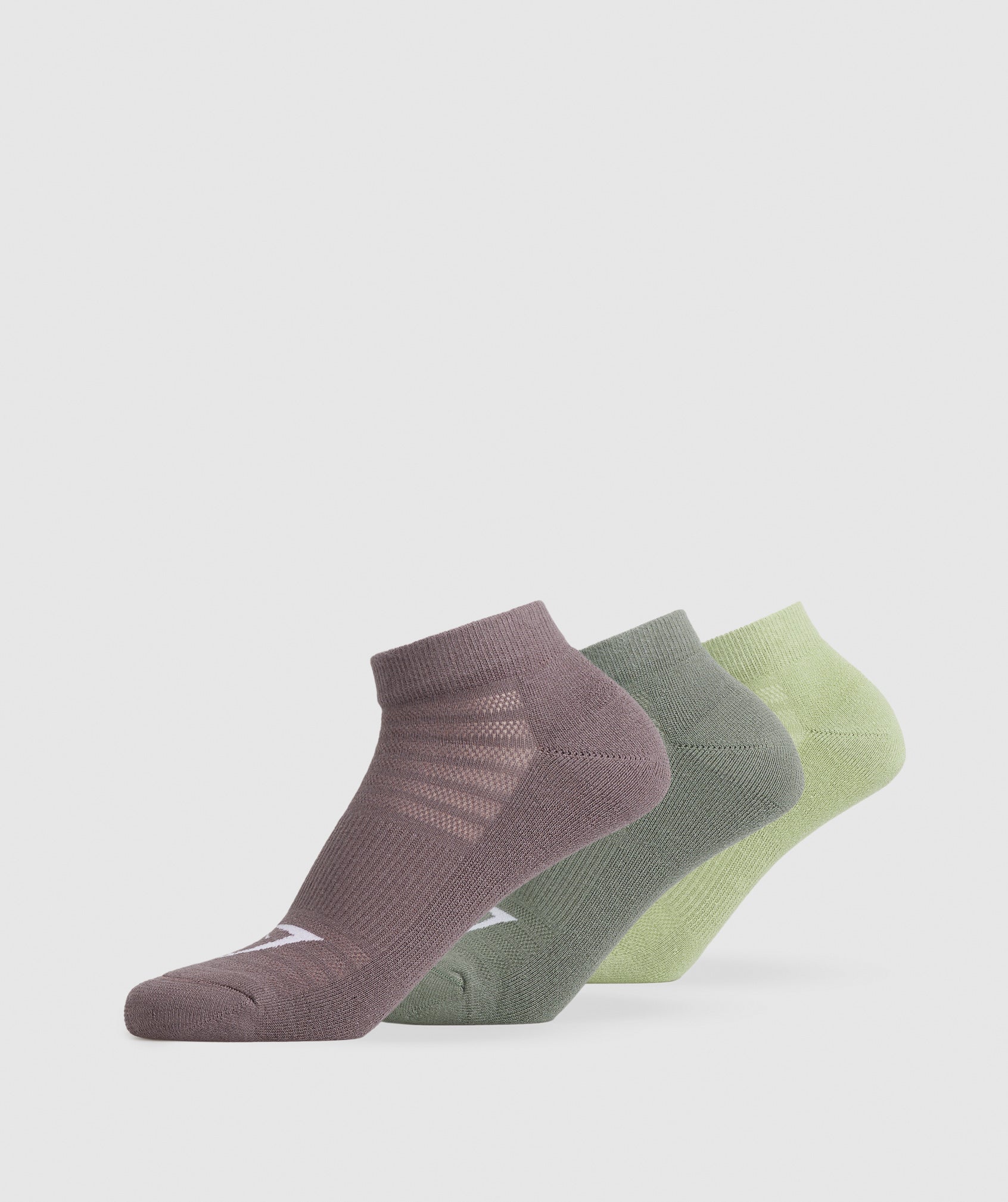 Ankle Socks 3pk in Walnut Mauve/Light Sage Green/Dusk Green