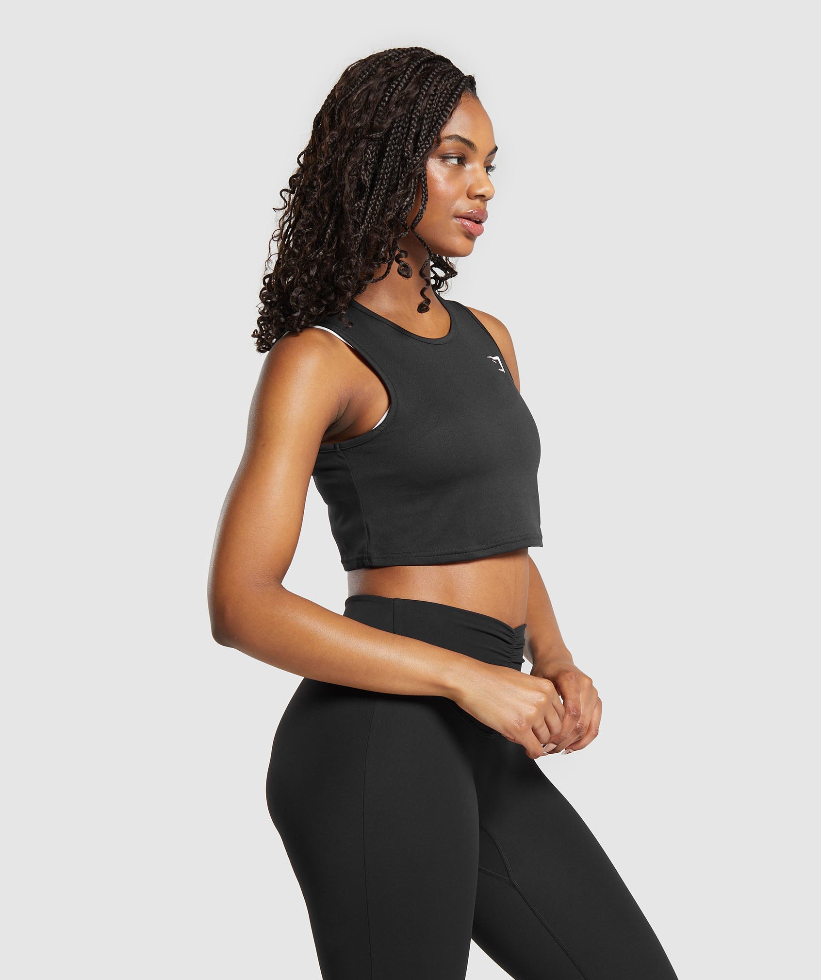 Training Crop Tank in Black - view 3