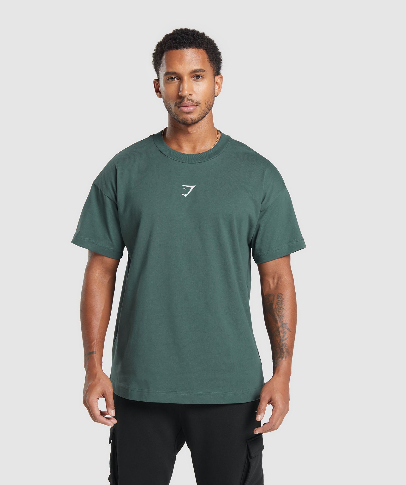 Gymshark T-Shirt Homme, Vert Olive, Taille XXL