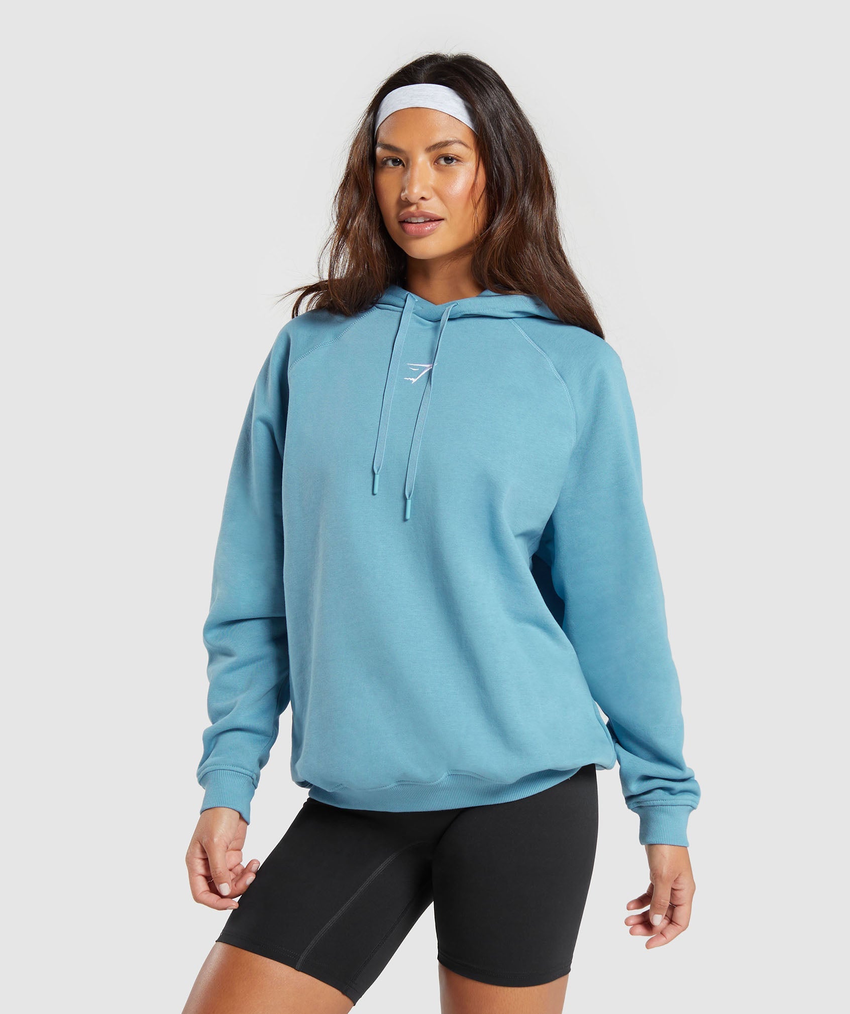 Training Oversized Fleece Hoodie in Dusk Blue