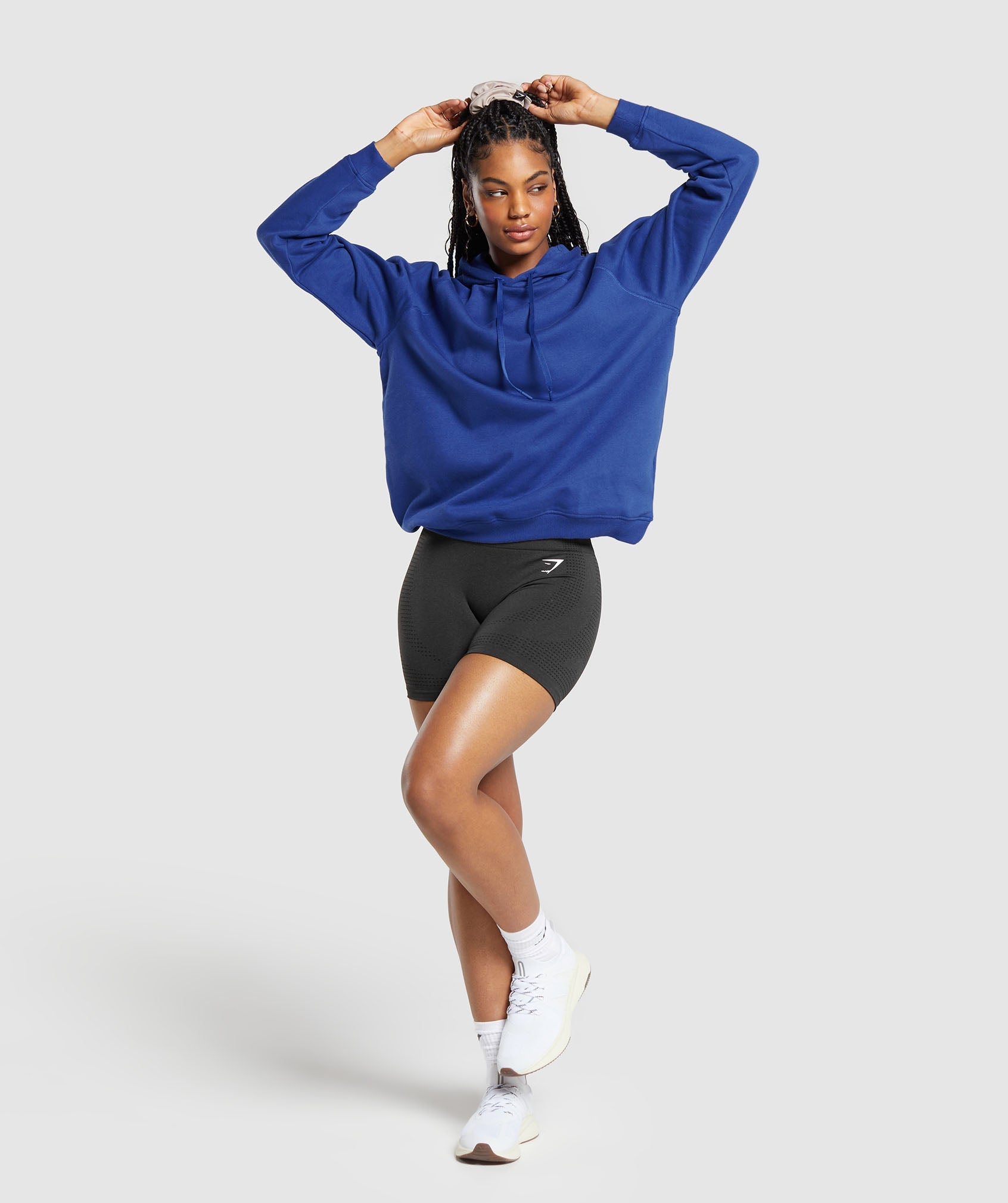 Training Oversized Fleece Hoodie in Wave Blue - view 4