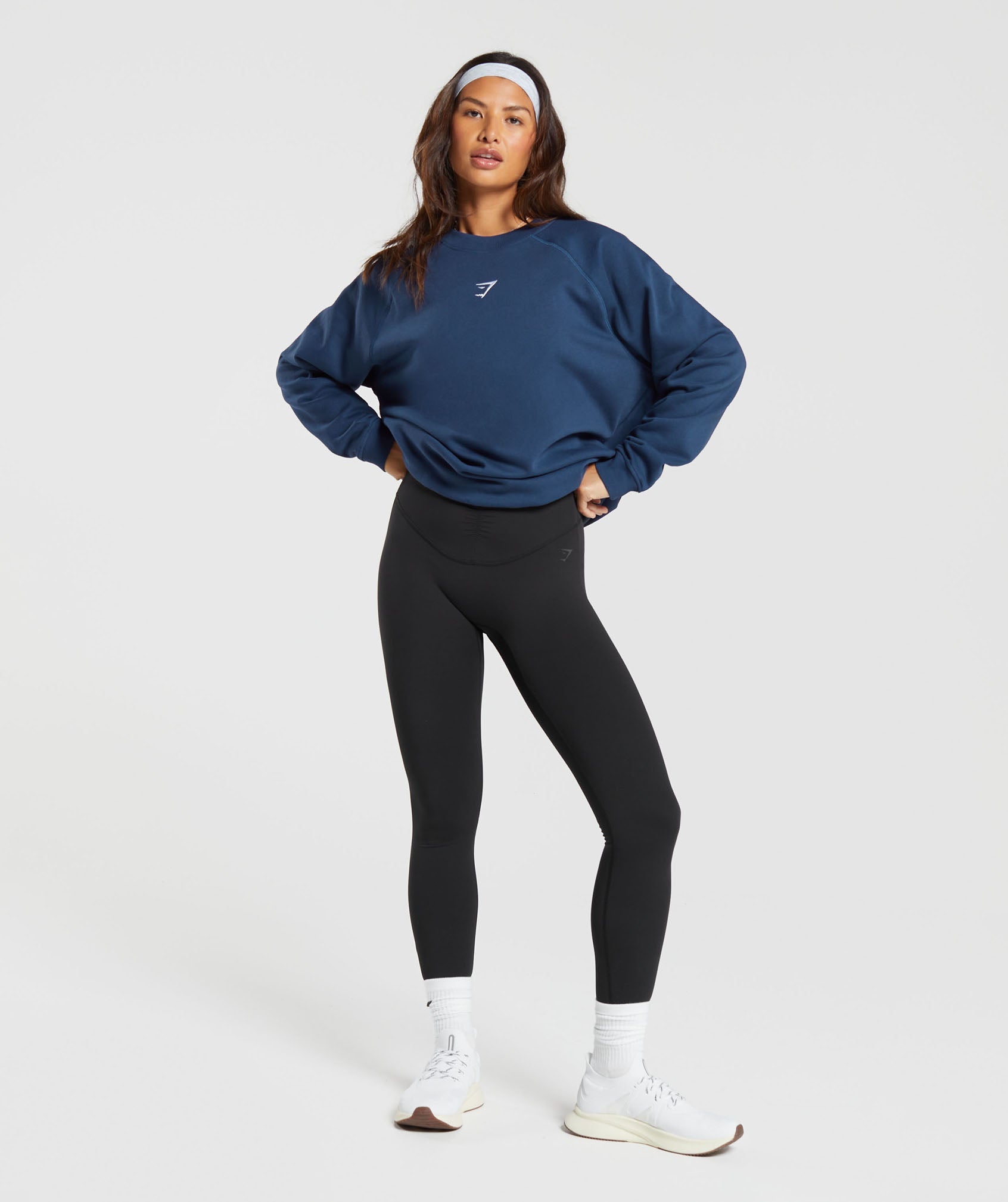 Gymshark Training Oversized Fleece Sweatshirt - Ash Blue | Gymshark