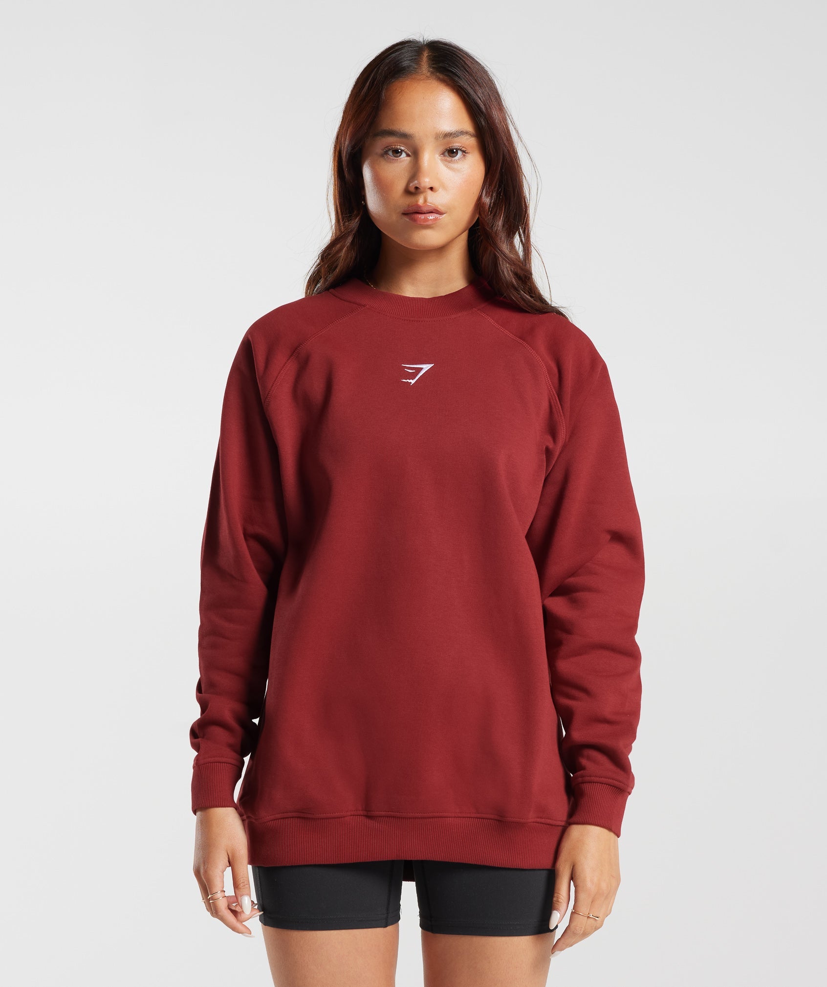 Training Oversized Fleece Sweatshirt in Spiced Red - view 1