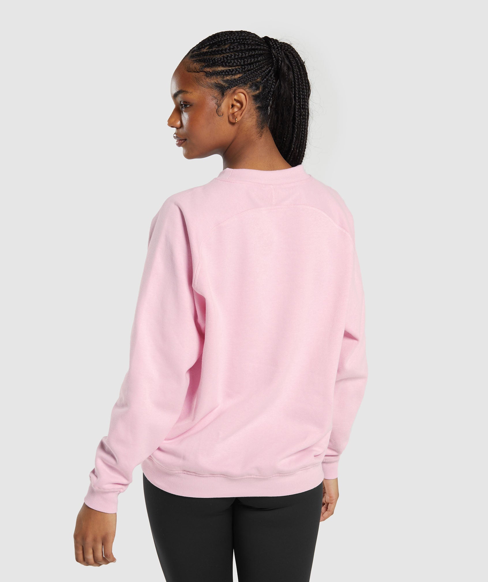 Training Oversized Fleece Sweatshirt in Dolly Pink - view 2